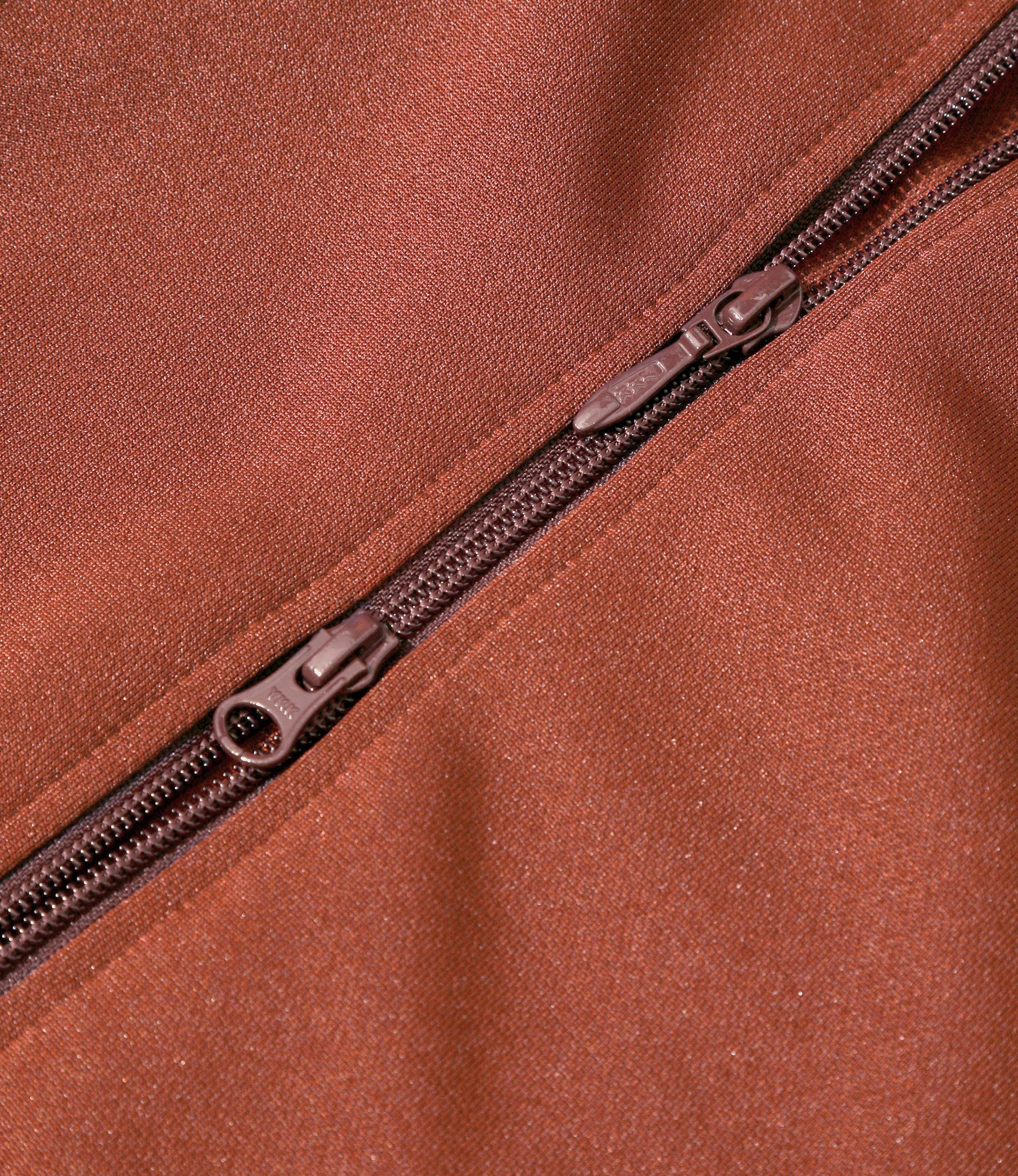 Puff Sleeve Track Jacket - Rust - Poly Smooth