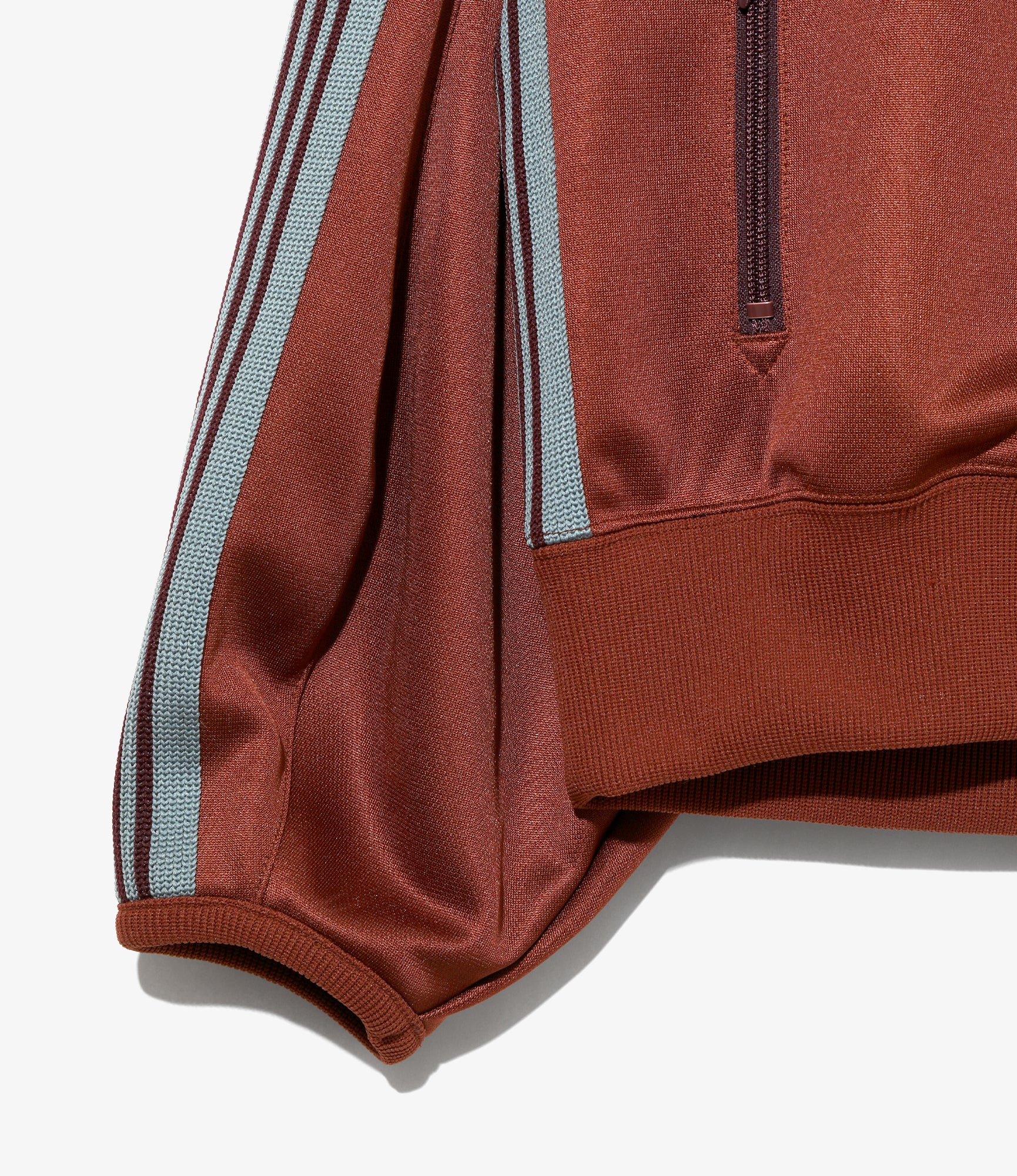 Women's Puff Sleeve Track Jacket - Rust - Poly Smooth