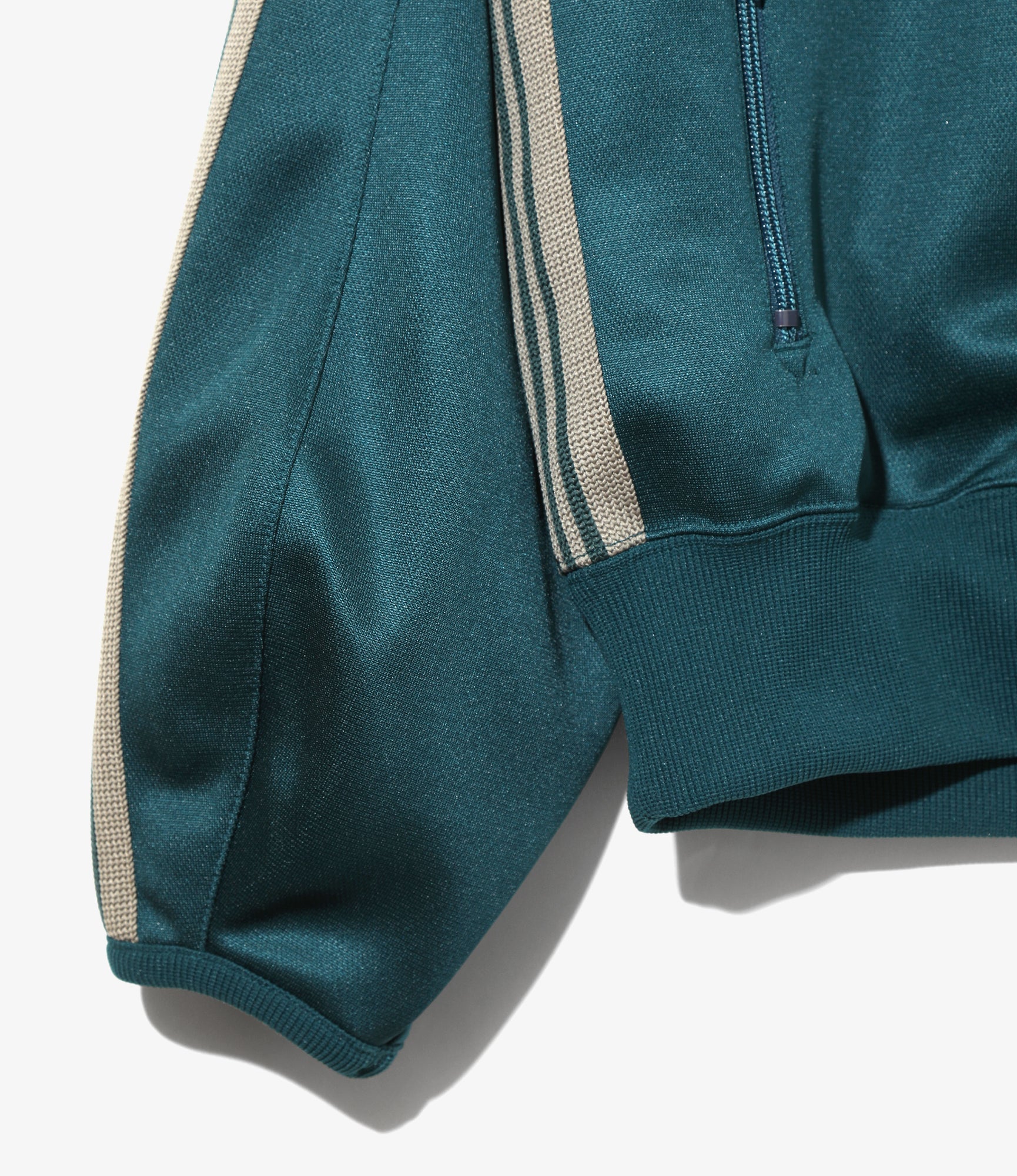 Puff Sleeve Track Jacket - Green - Poly Smooth