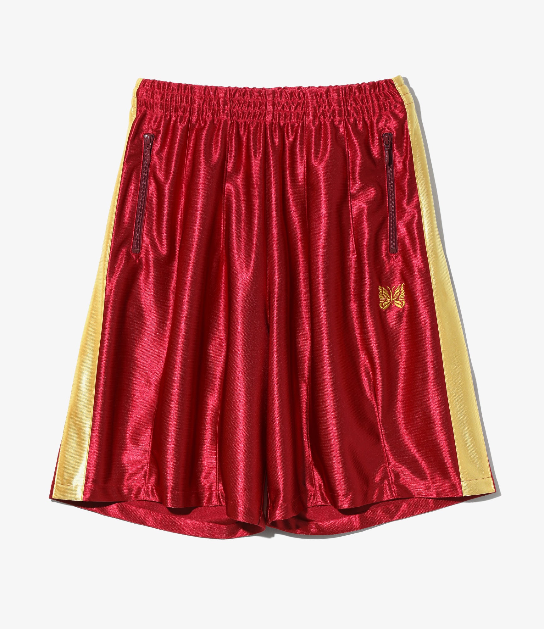 Women's Side Line Track Short - Red - Tricot Sateen