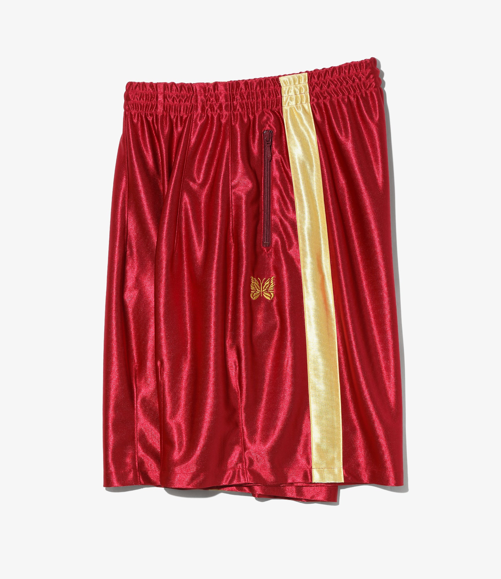 Women's Side Line Track Short - Red - Tricot Sateen