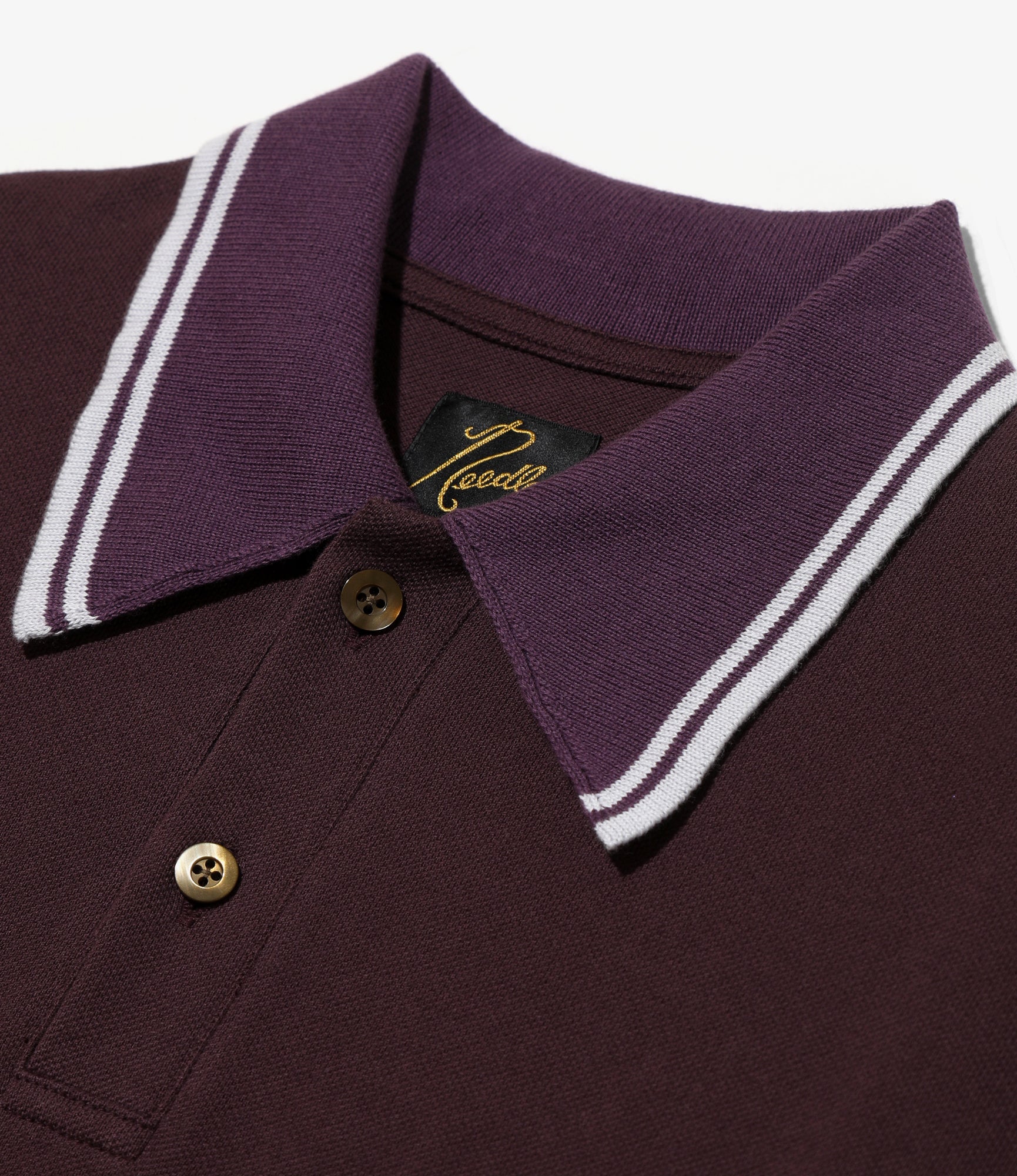 Women's S/S Polo Dress - Purple - Cotton Pique
