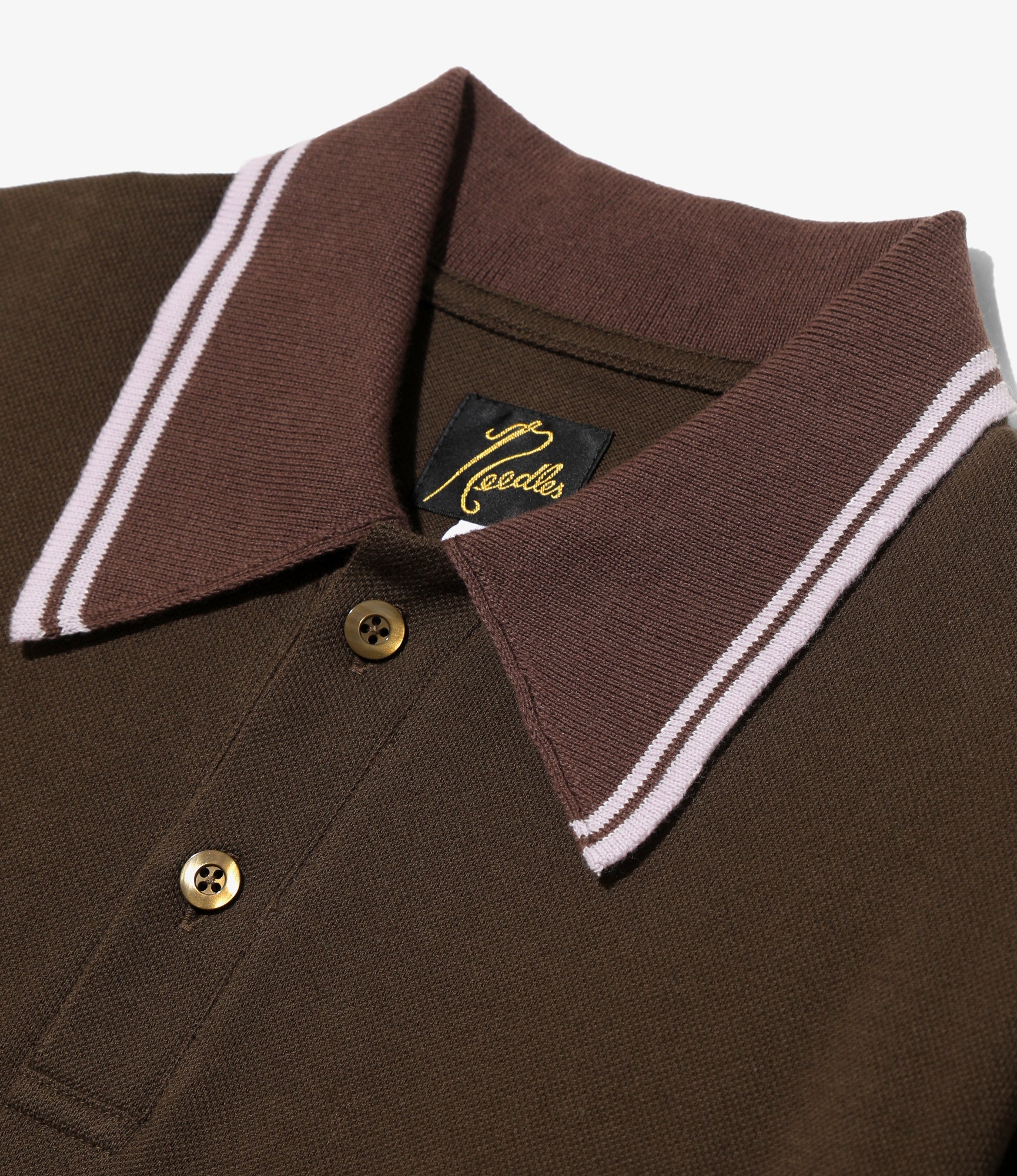 Women's S/S Polo Dress - Brown - Cotton Pique