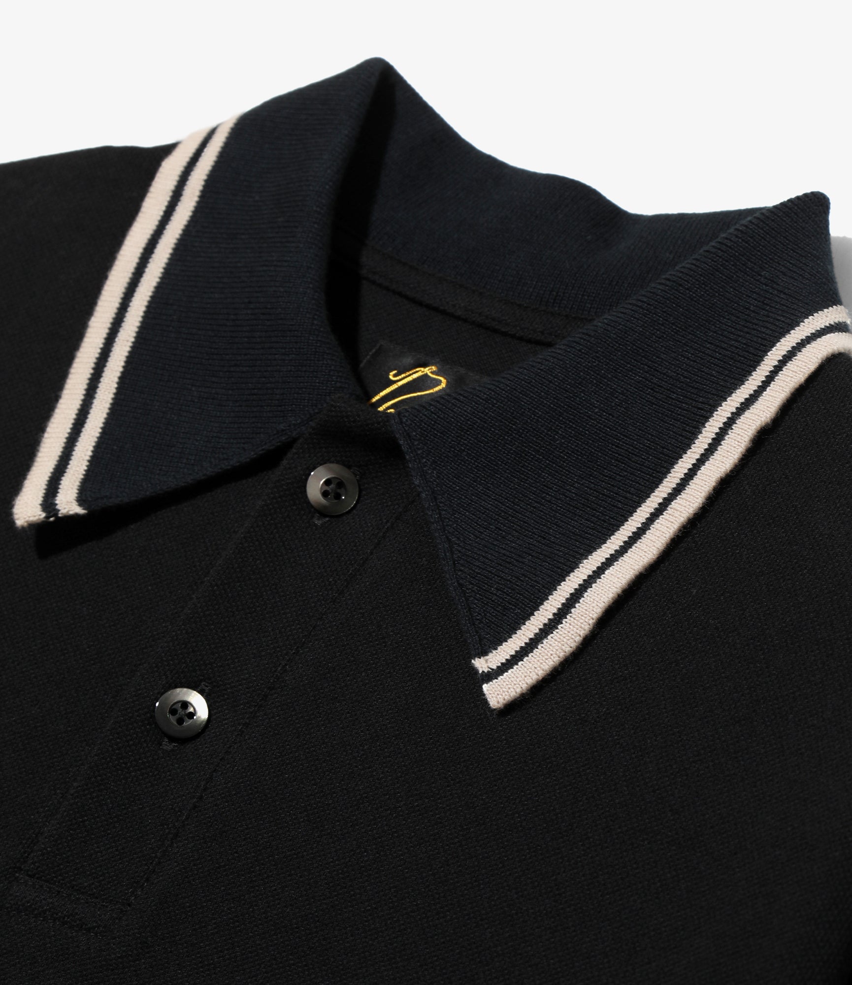Women's S/S Polo Dress - Black - Cotton Pique