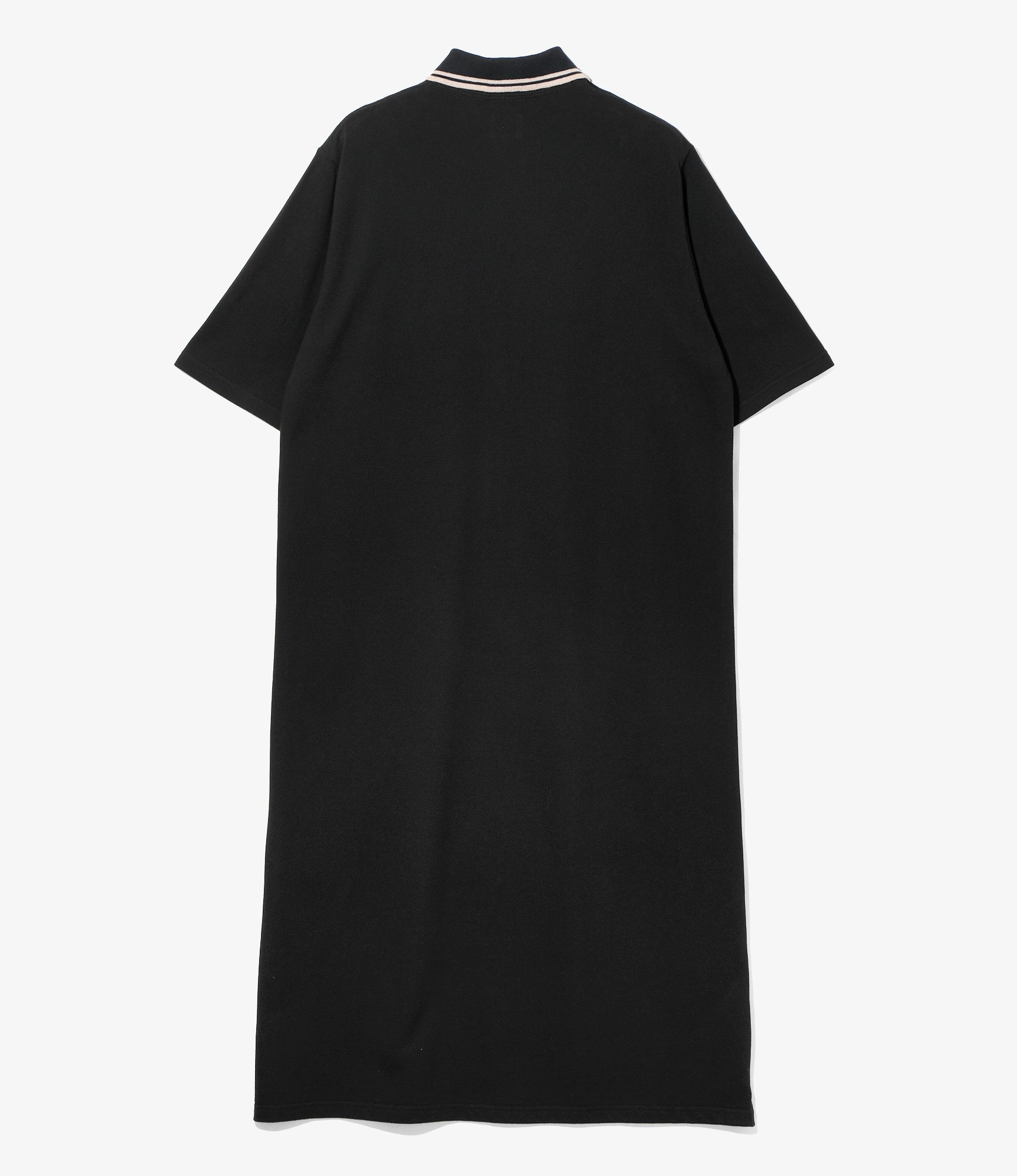 Women's S/S Polo Dress - Black - Cotton Pique