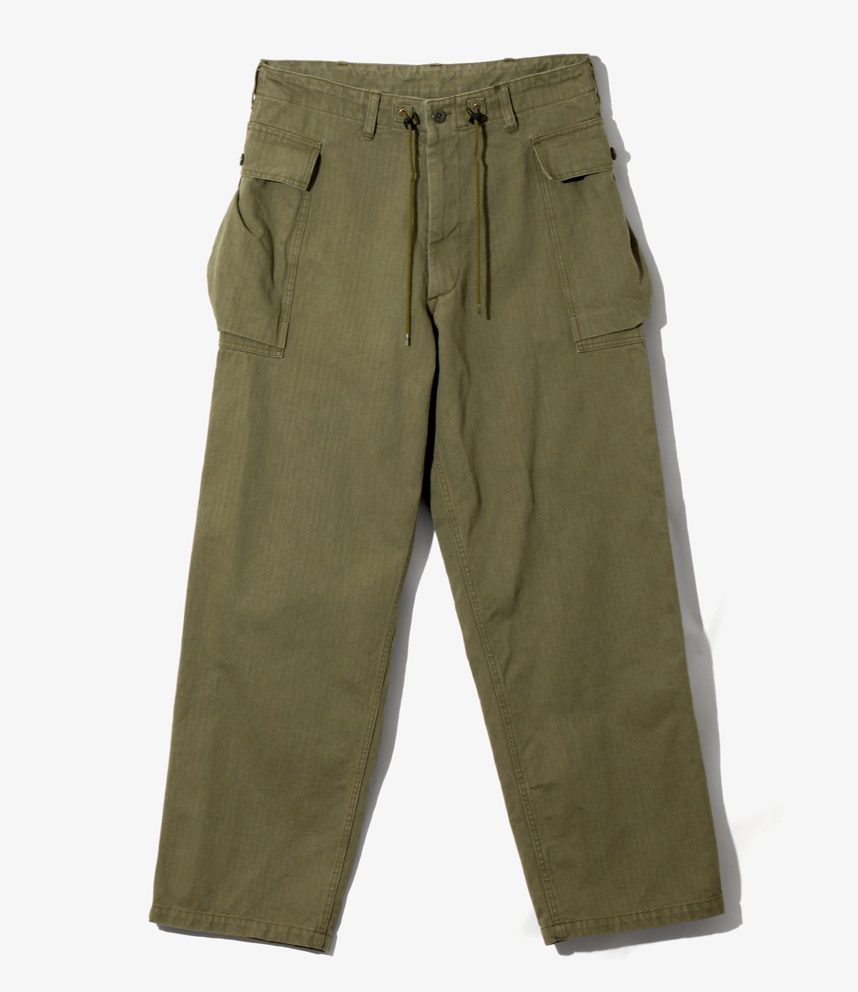 String Field Pant - Olive - Cotton Herringbone