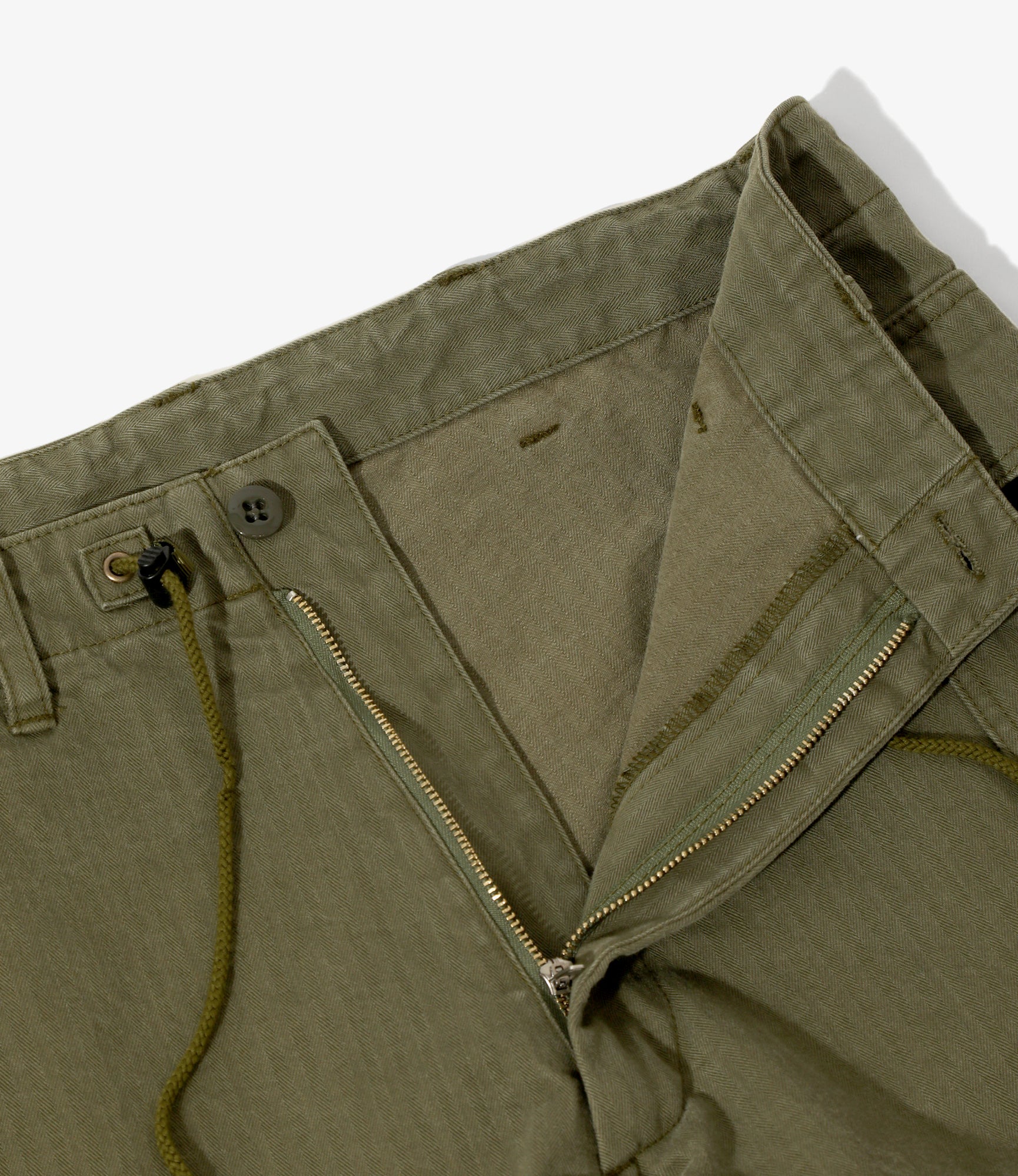 String Field Pant - Olive - Cotton Herringbone