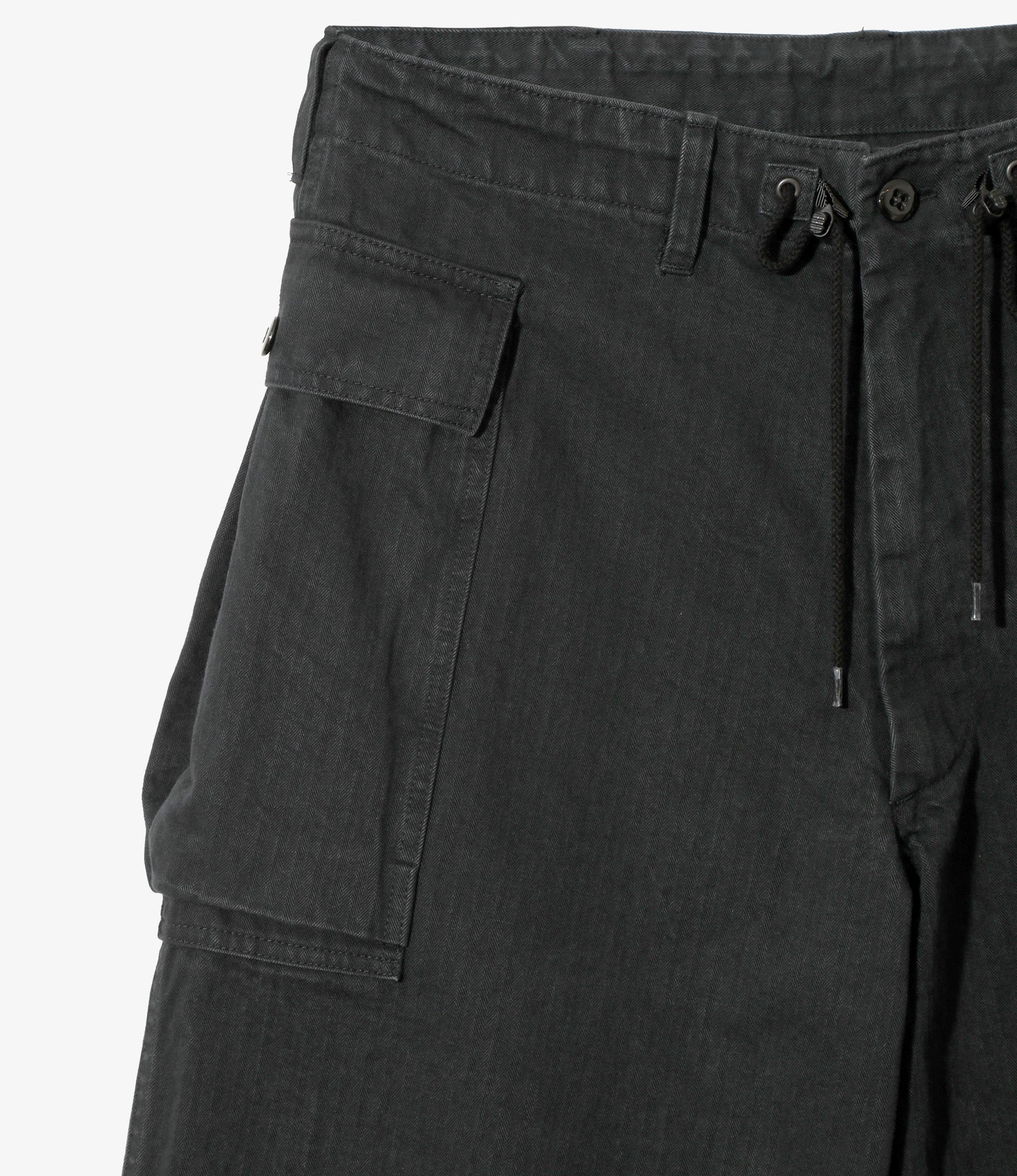 String Field Pant - Black - Cotton Herringbone