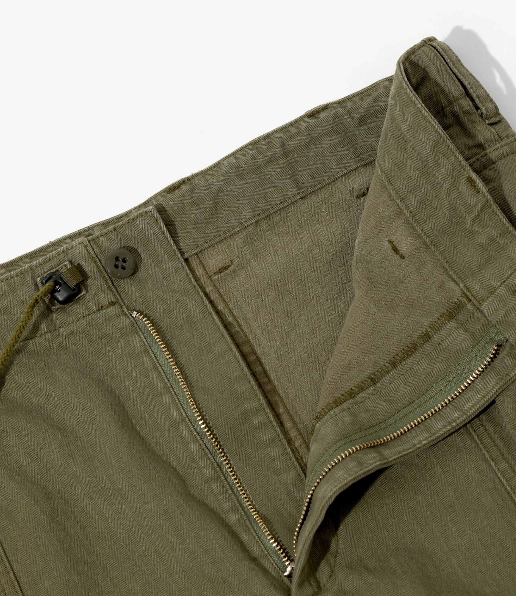Women's String Field Skirt - Olive - Cotton Herringbone