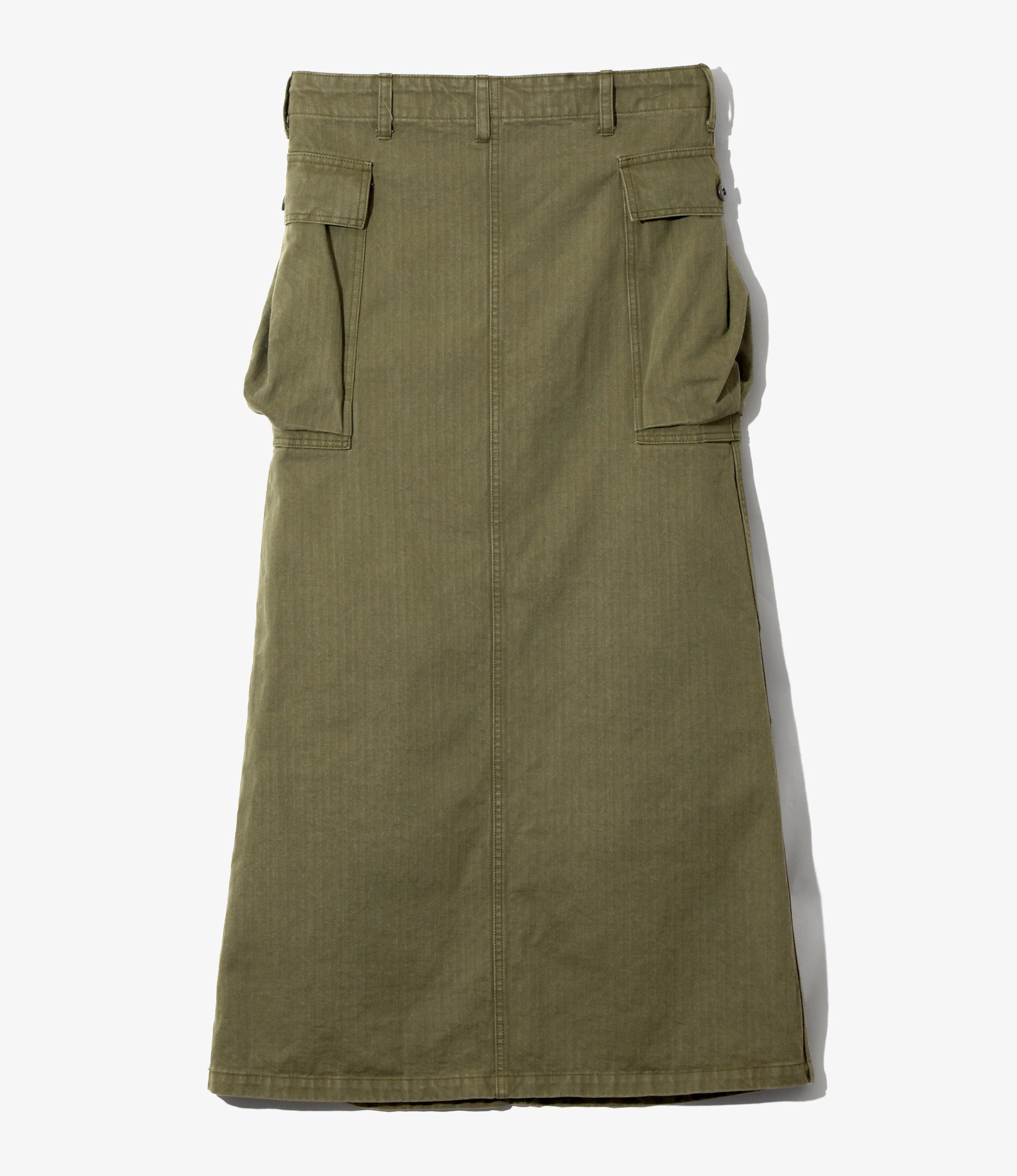 Women's String Field Skirt - Olive - Cotton Herringbone