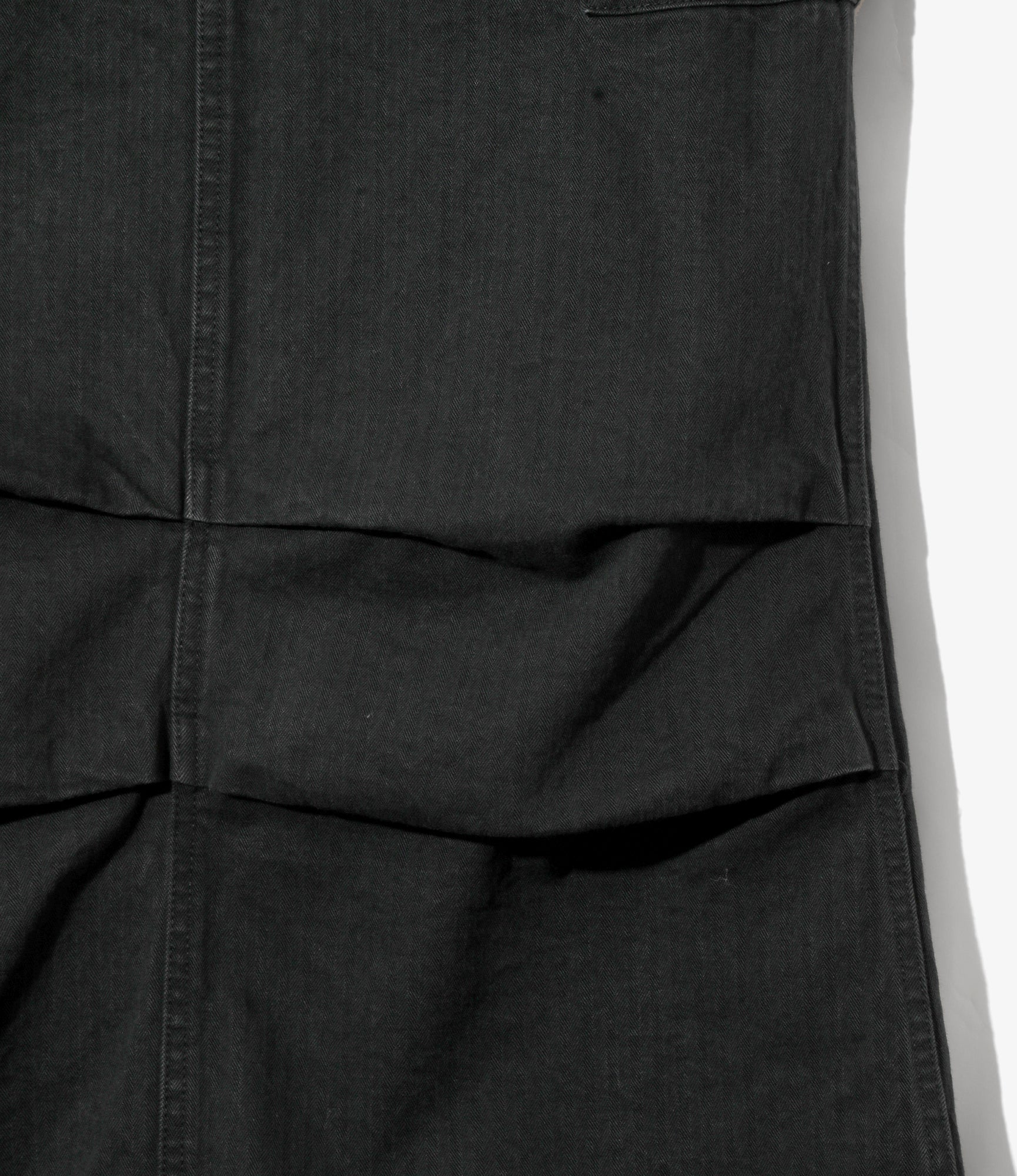 Women's String Field Skirt - Black - Cotton Herringbone