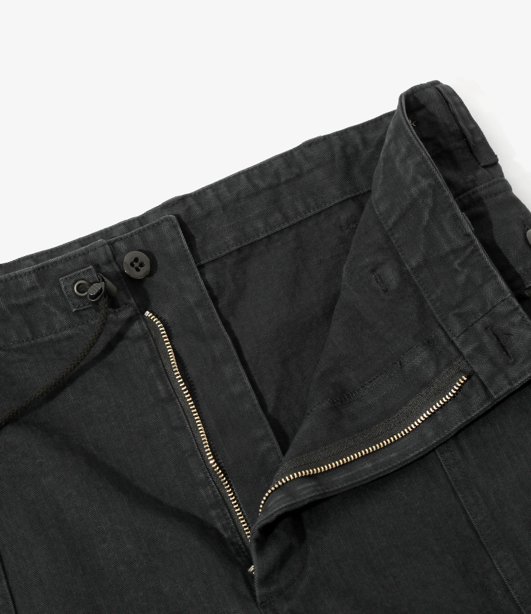 Women's String Field Skirt - Black - Cotton Herringbone