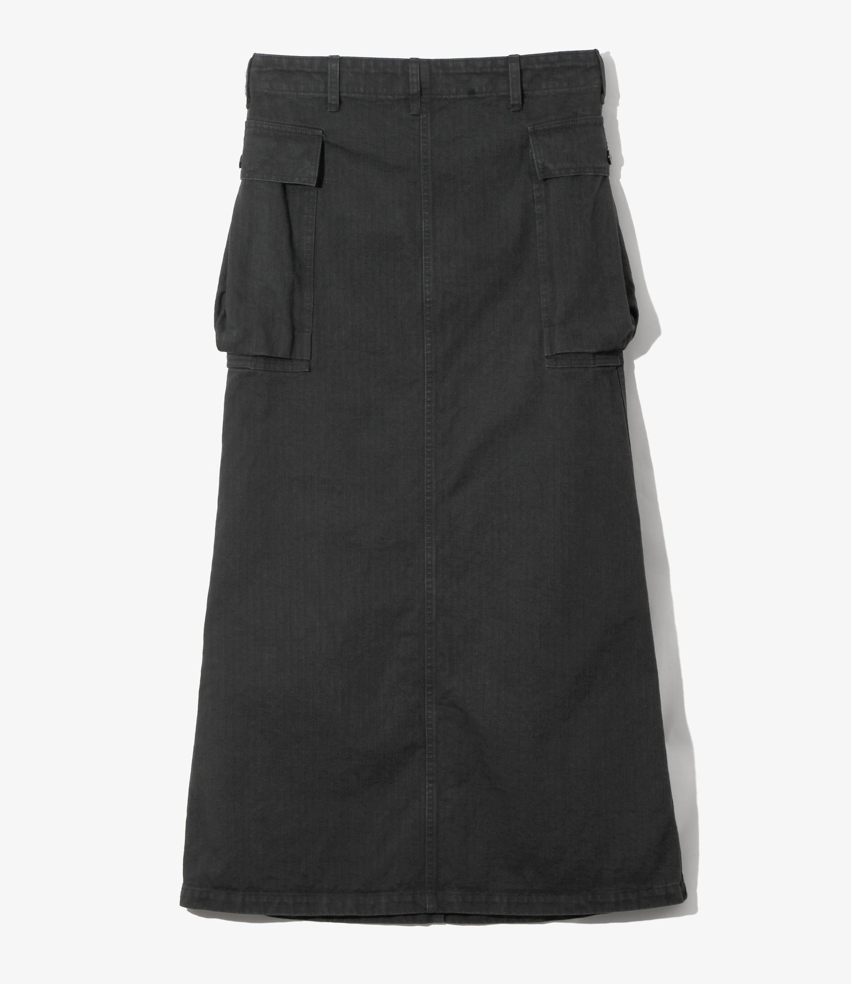 Women's String Field Skirt - Black - Cotton Herringbone