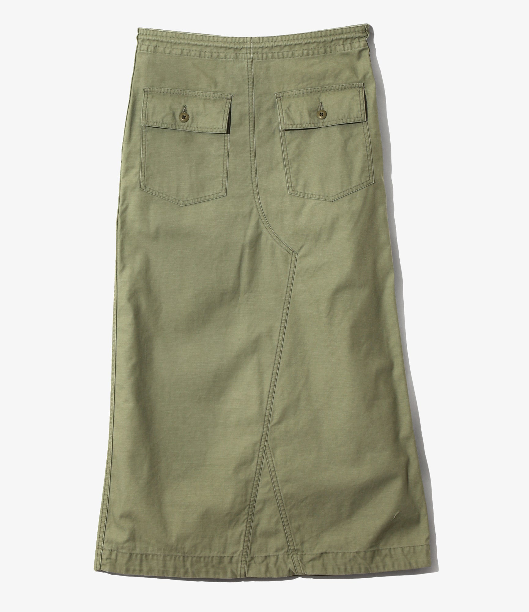 Women's String Fatigue Skirt - Olive - Reversed Sateen