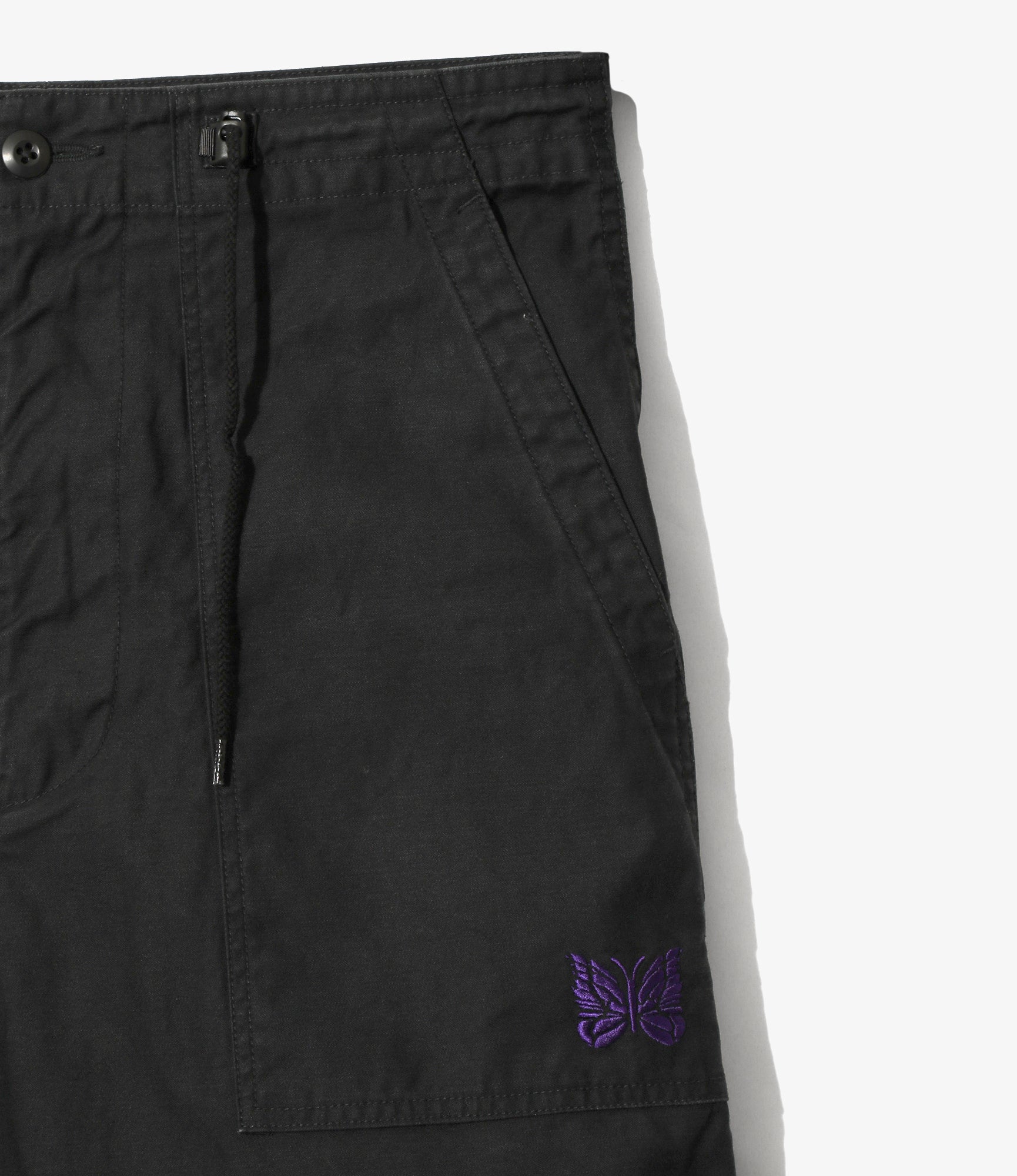 Women's String Fatigue Skirt - Black - Reversed Sateen