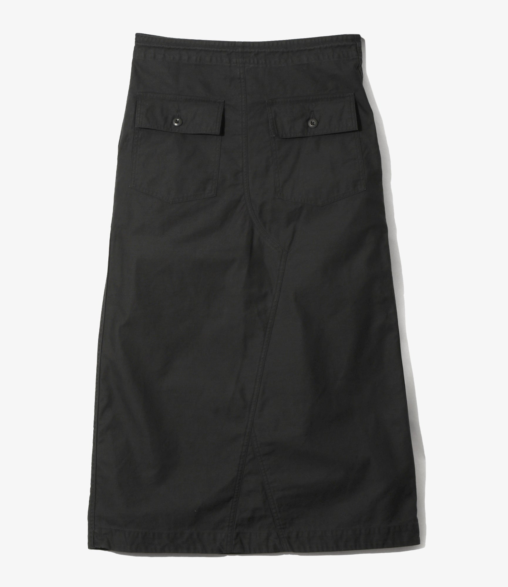 Women's String Fatigue Skirt - Black - Reversed Sateen