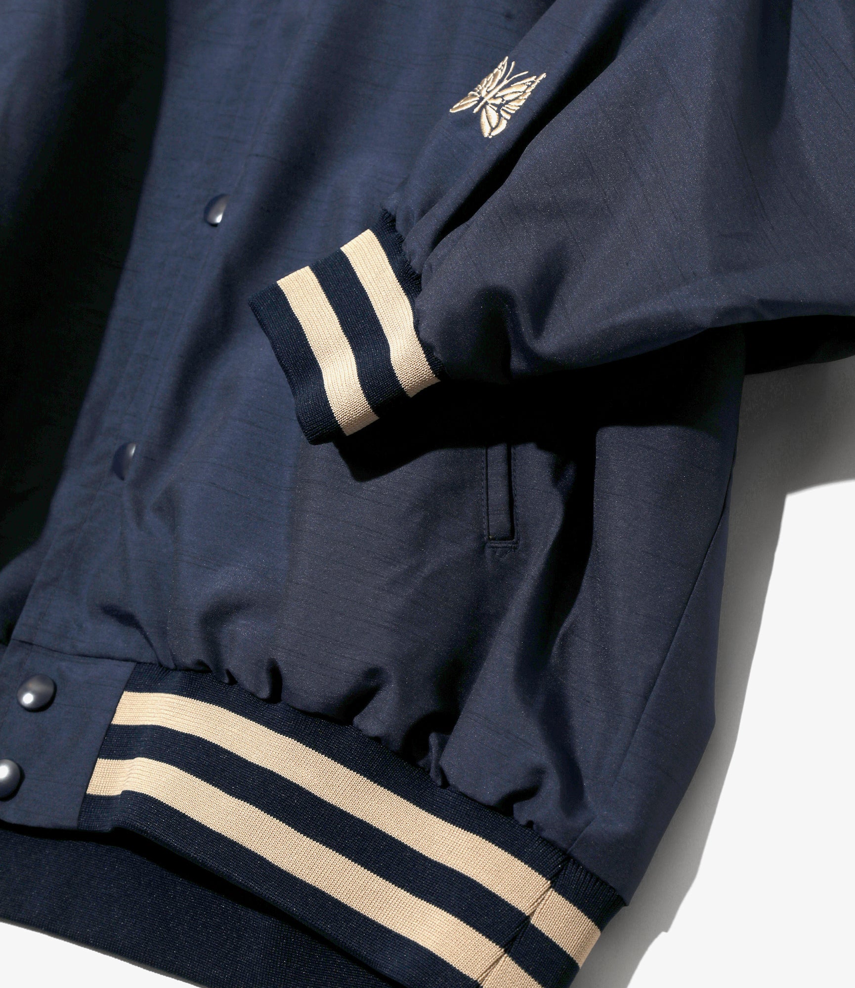 Needles - Stadium Jacket - Navy - Poly Shantung | Nepenthes America