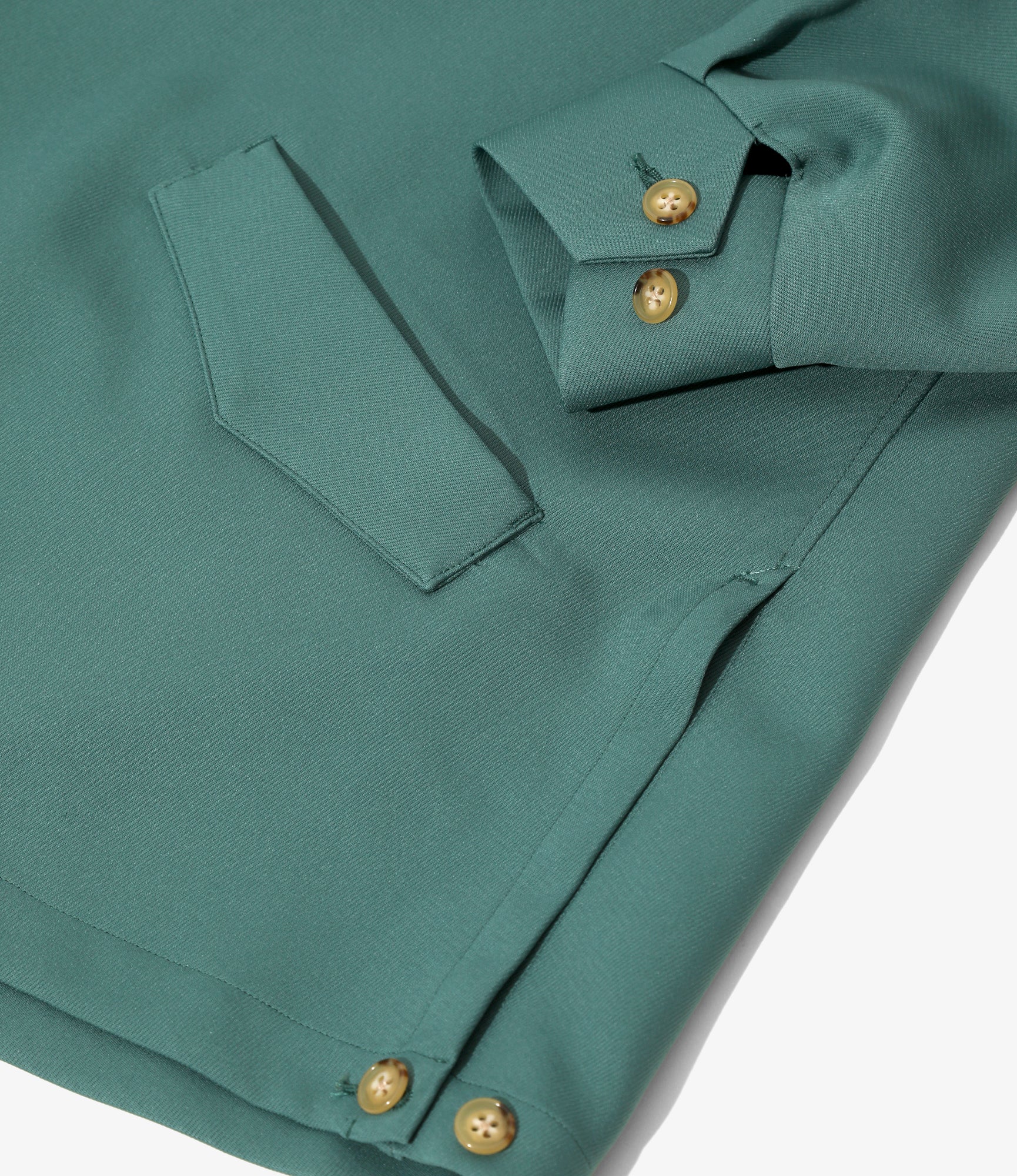 Western Work Jacket - Green - Poly Twill
