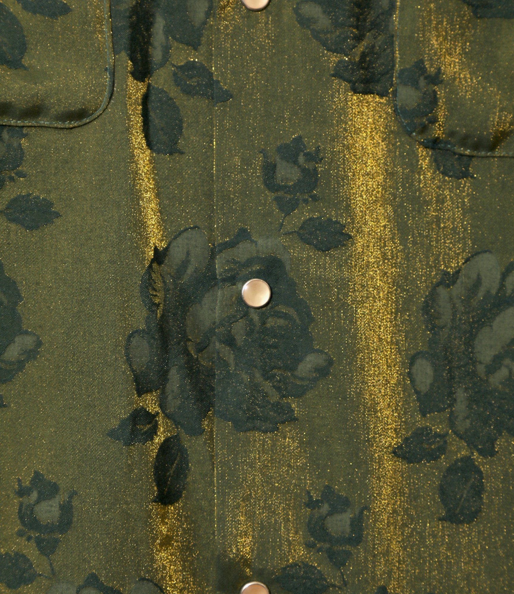 Cowboy One-Up Shirt - Green - Rose Jacquard