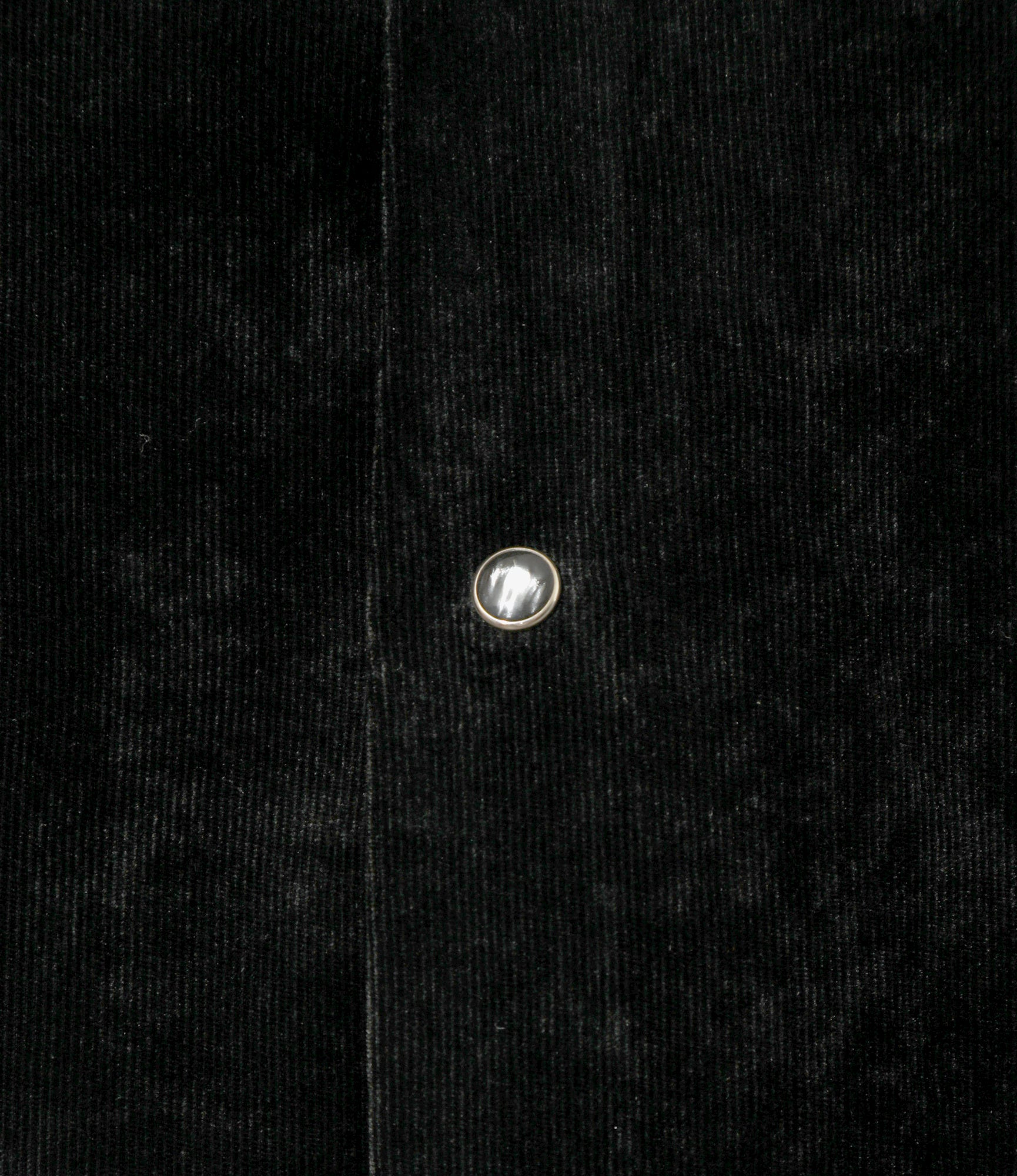 Fringe Open Collar Shirt - Black - Rayon Corduroy