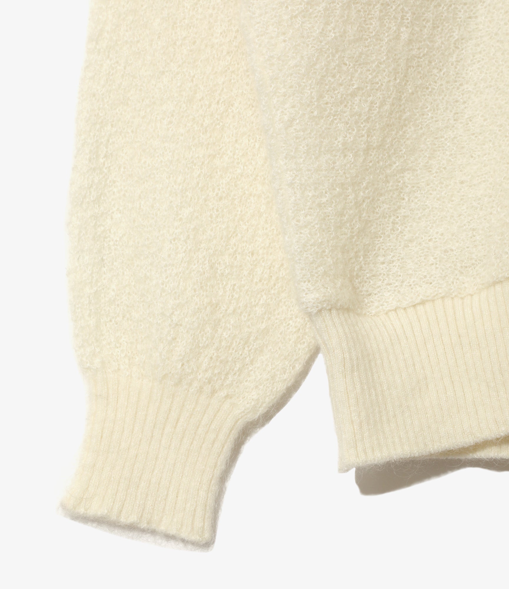 Women's Round Collar Cardigan - Ivory - Crepe Weave