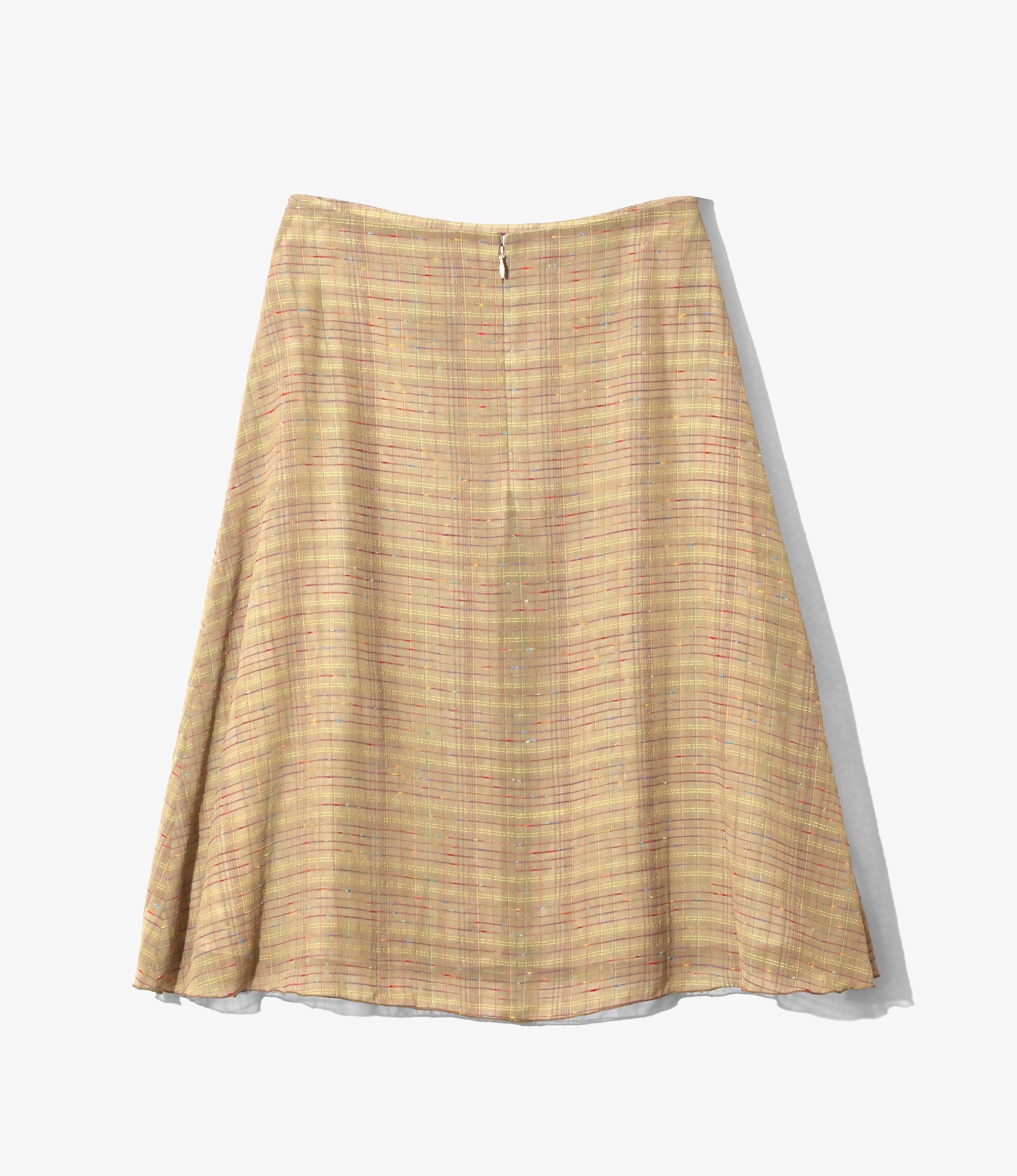 Women's Semi-Flair Skirt - Taupe - Ring Knot Plaid