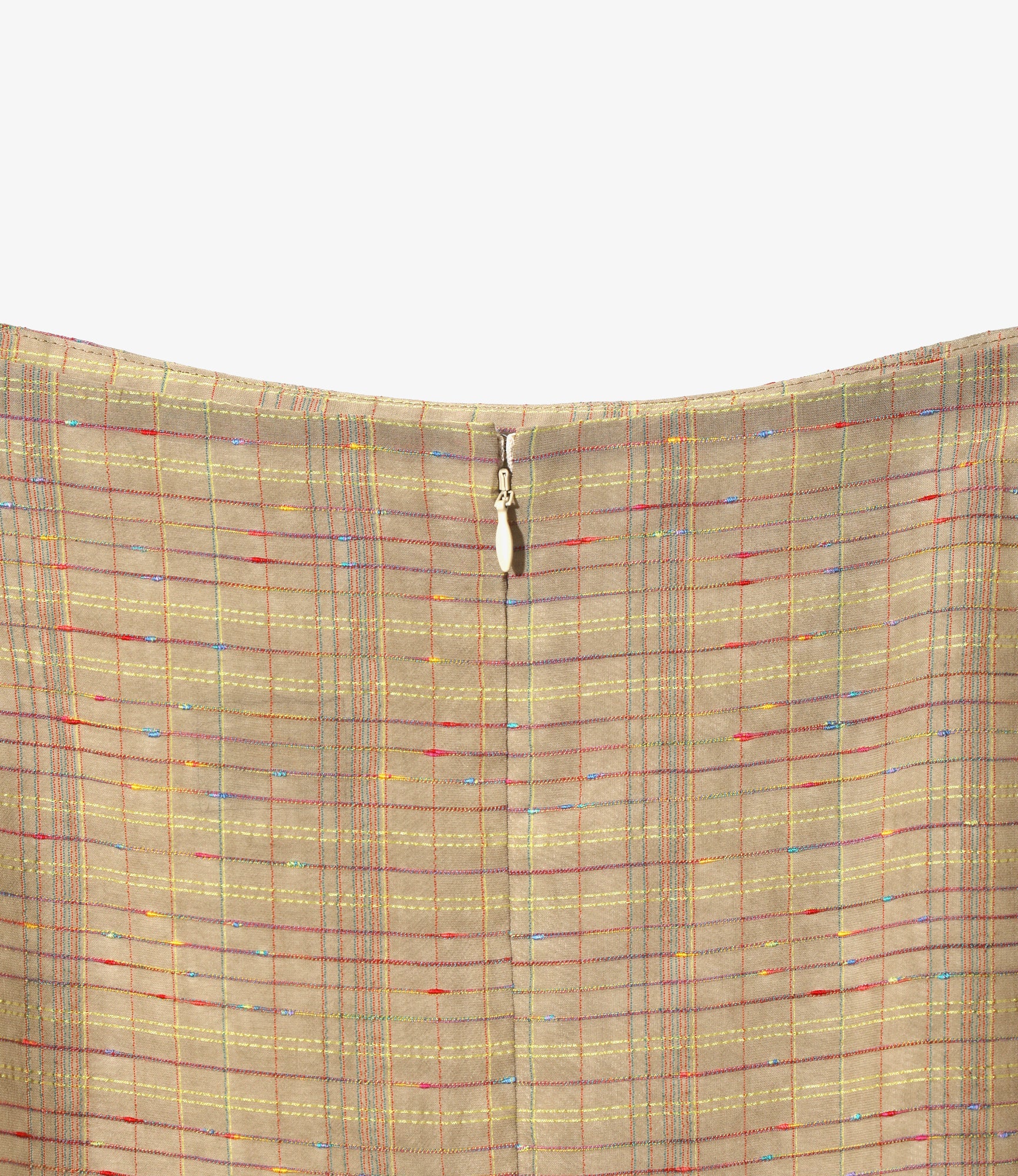 Women's Semi-Flair Skirt - Taupe - Ring Knot Plaid