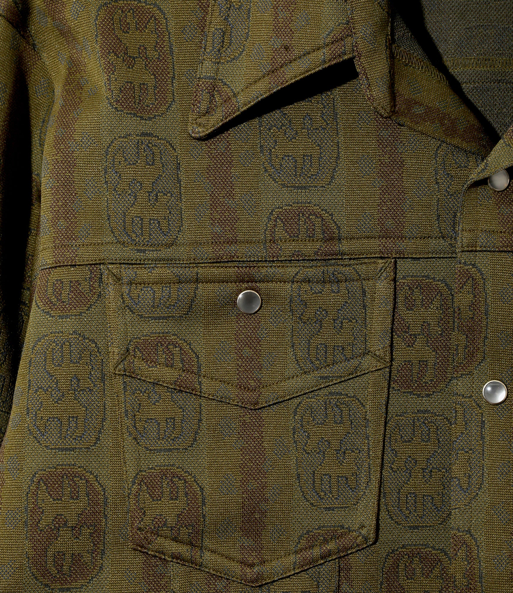 Saddleman Shirt - Olive - Poly Jacquard