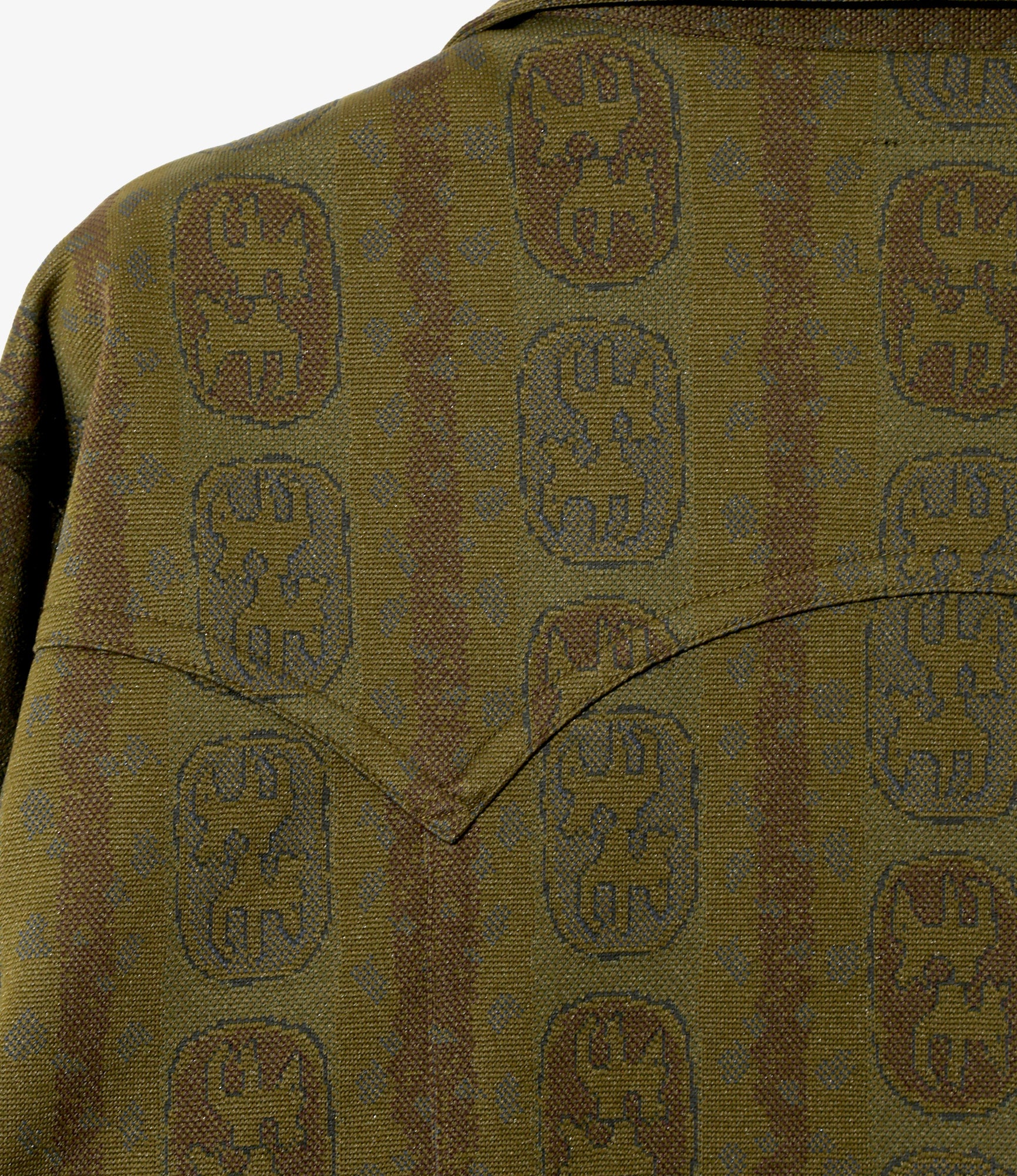 Saddleman Shirt - Olive - Poly Jacquard