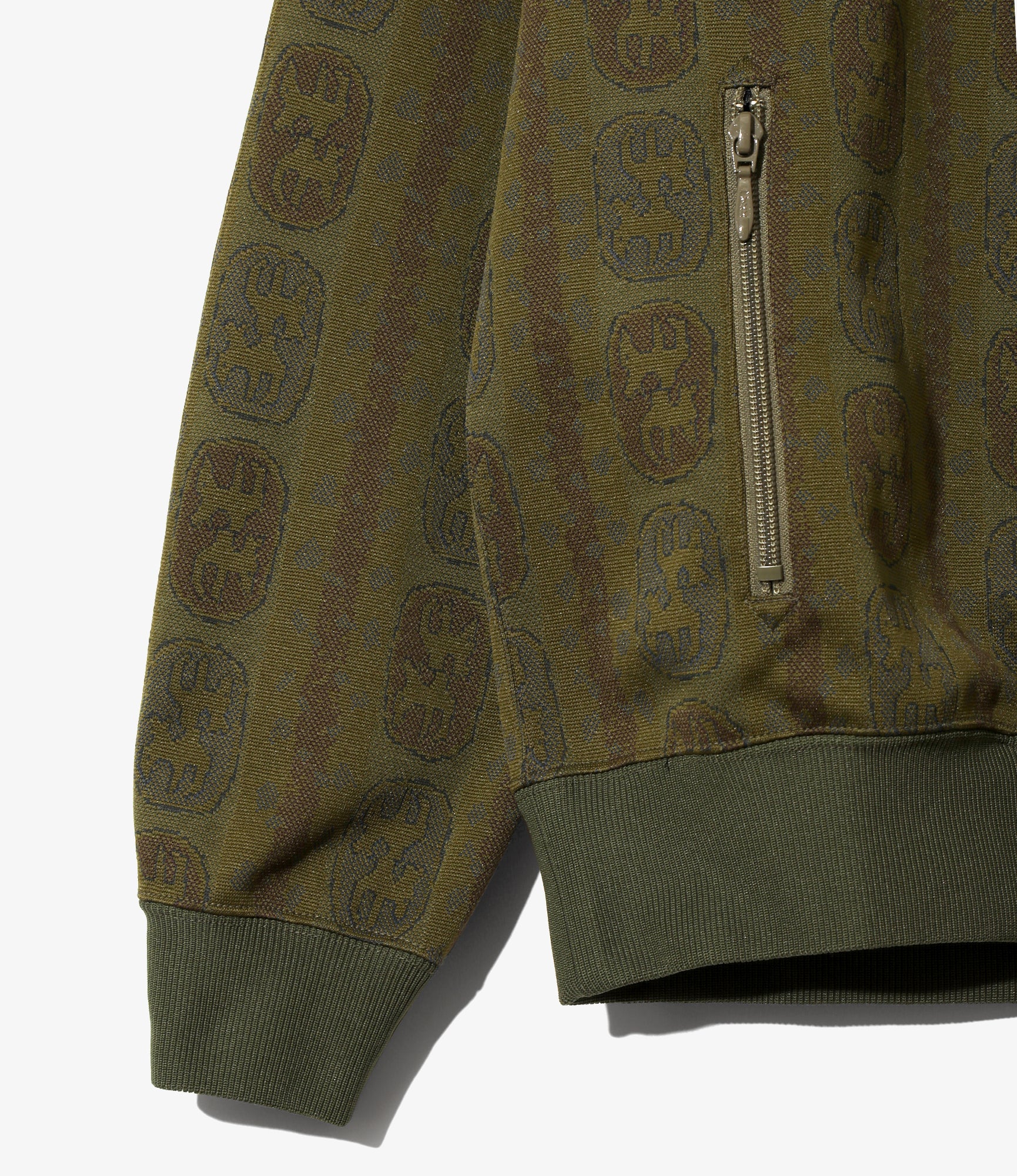 Track Jacket - Olive - Poly Jacquard