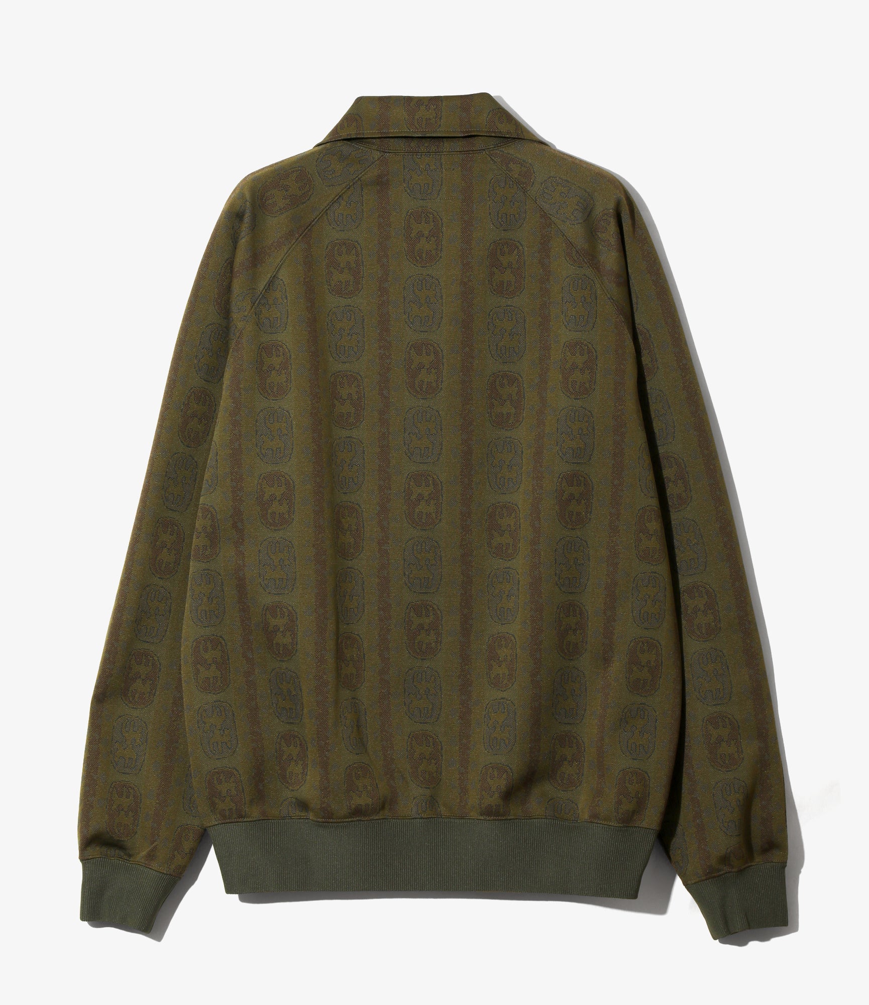 Track Jacket - Olive - Poly Jacquard