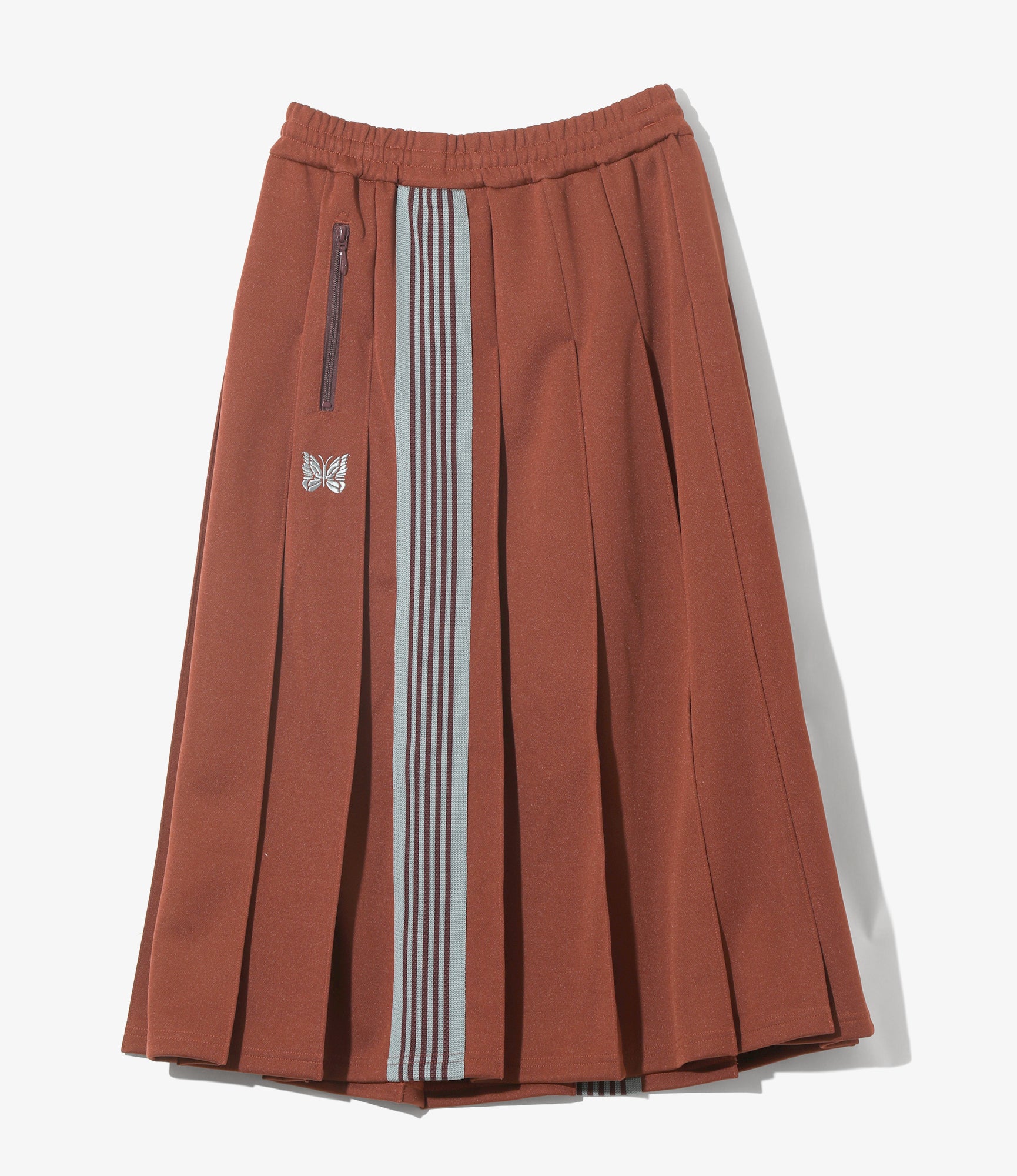 Women's Pleated Track Skirt - Rust - Poly Smooth