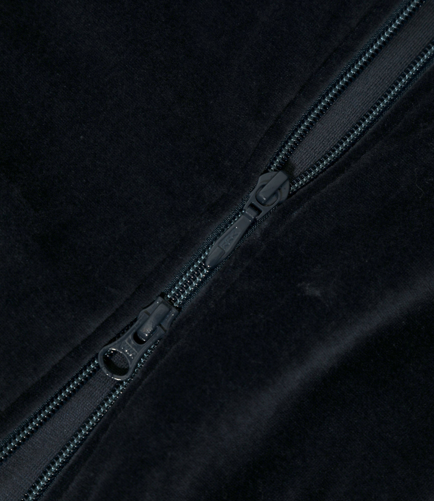 Rib Collar Track Jacket - Steel Blue - C/PE Velour
