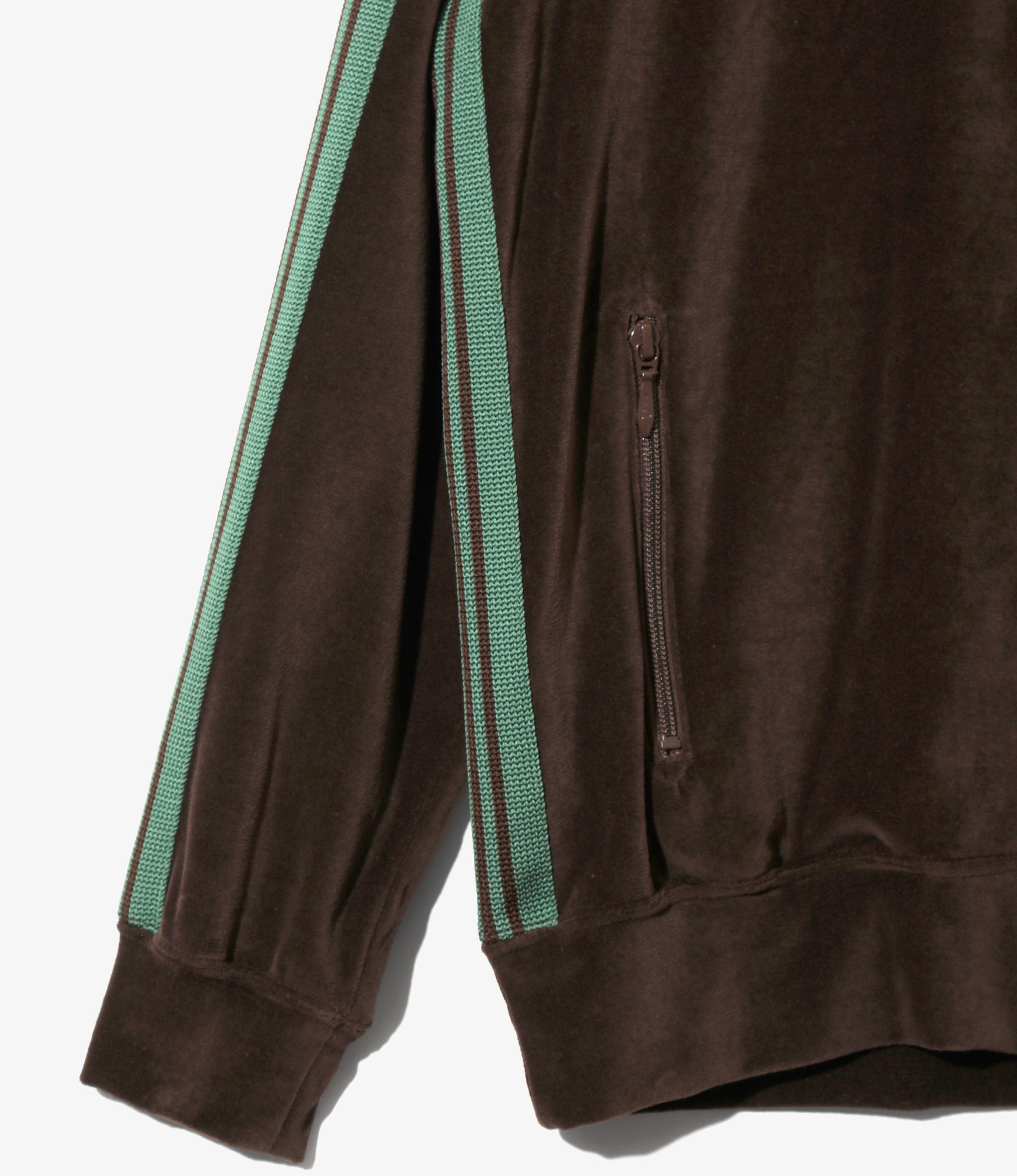 Rib Collar Track Jacket - Brown - C/PE Velour