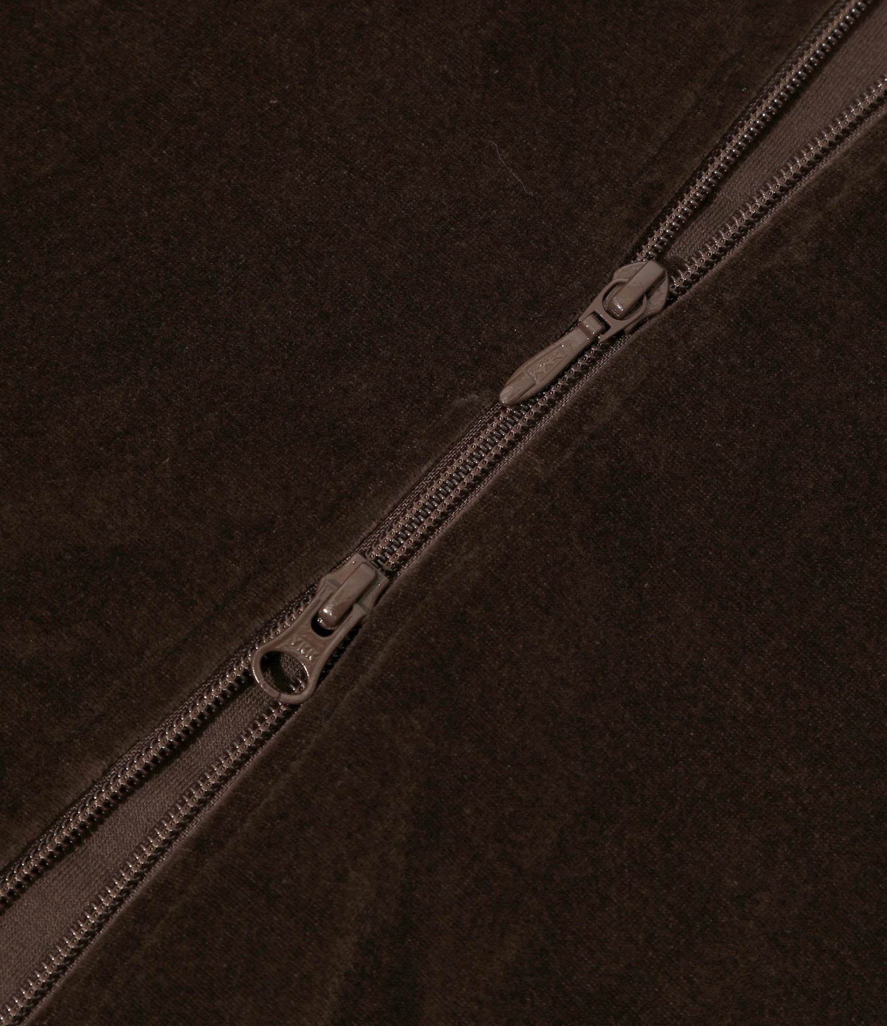 Rib Collar Track Jacket - Brown - C/PE Velour