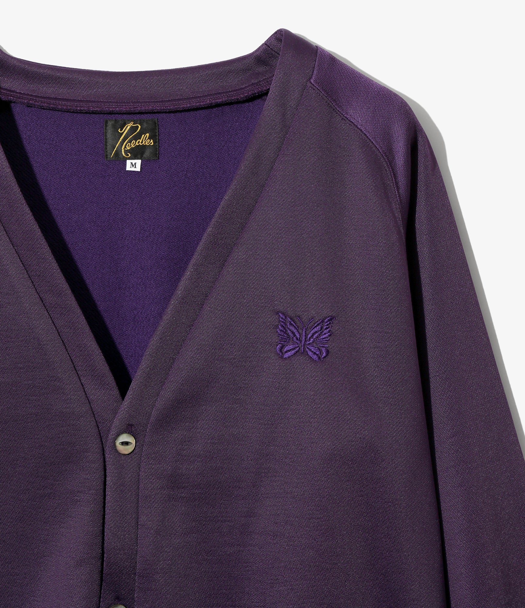 V-Neck Cardigan - Purple - Bright Jersey | Needles SS26