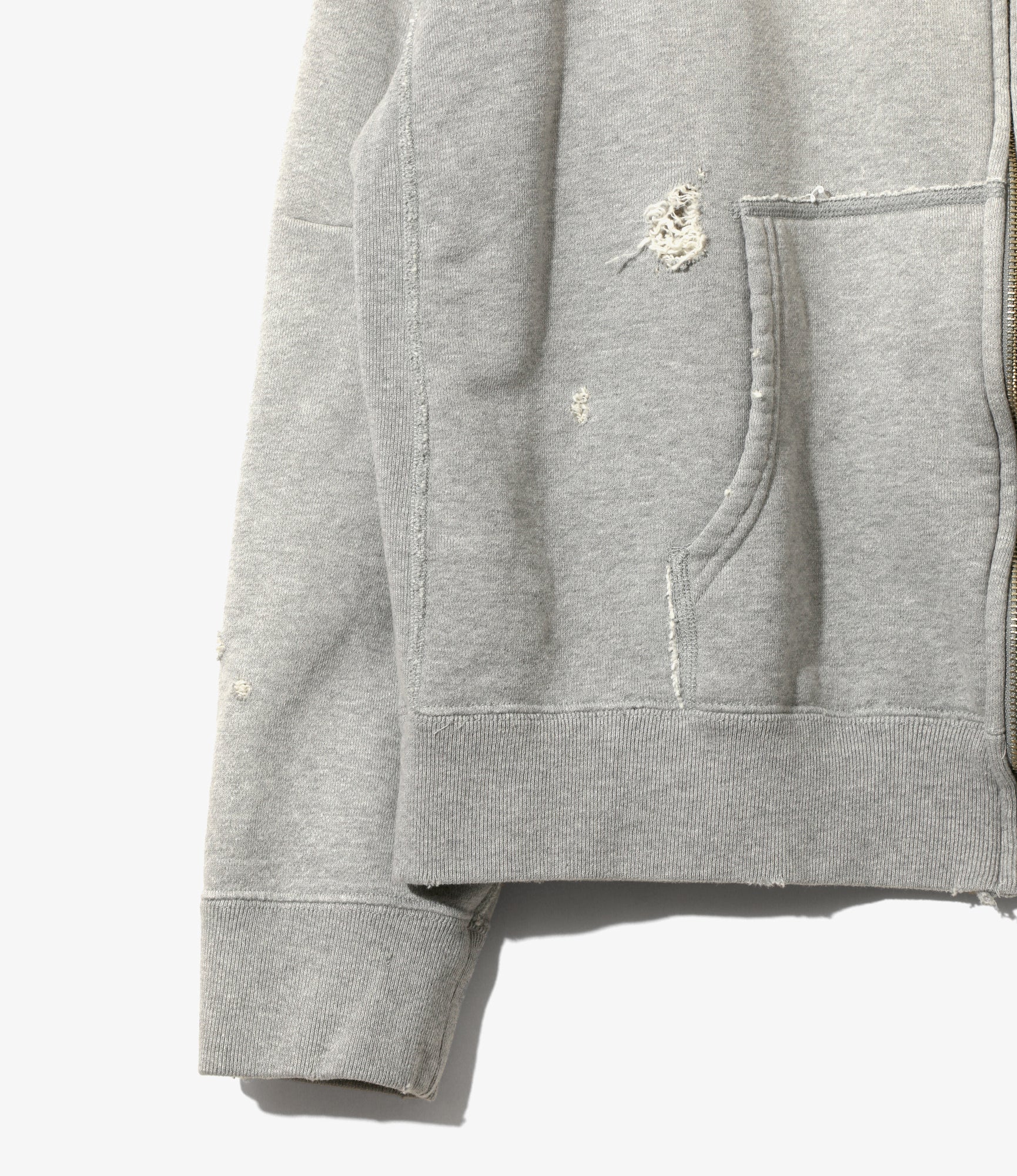 Deconstructed Zipped Sweat - H.Grey