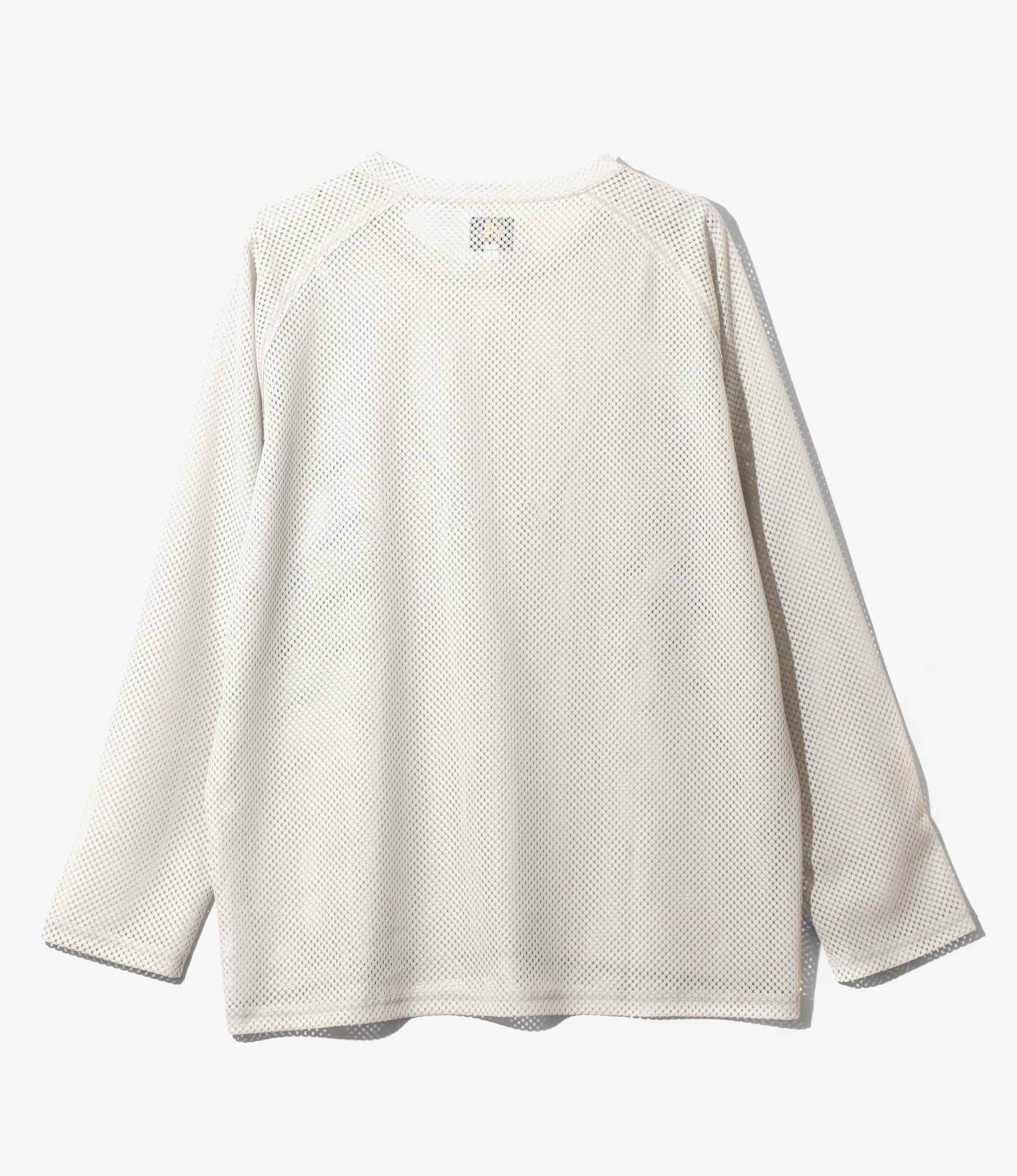 L/S U-Neck Tee - Grey - Geometric Raschel Lace
