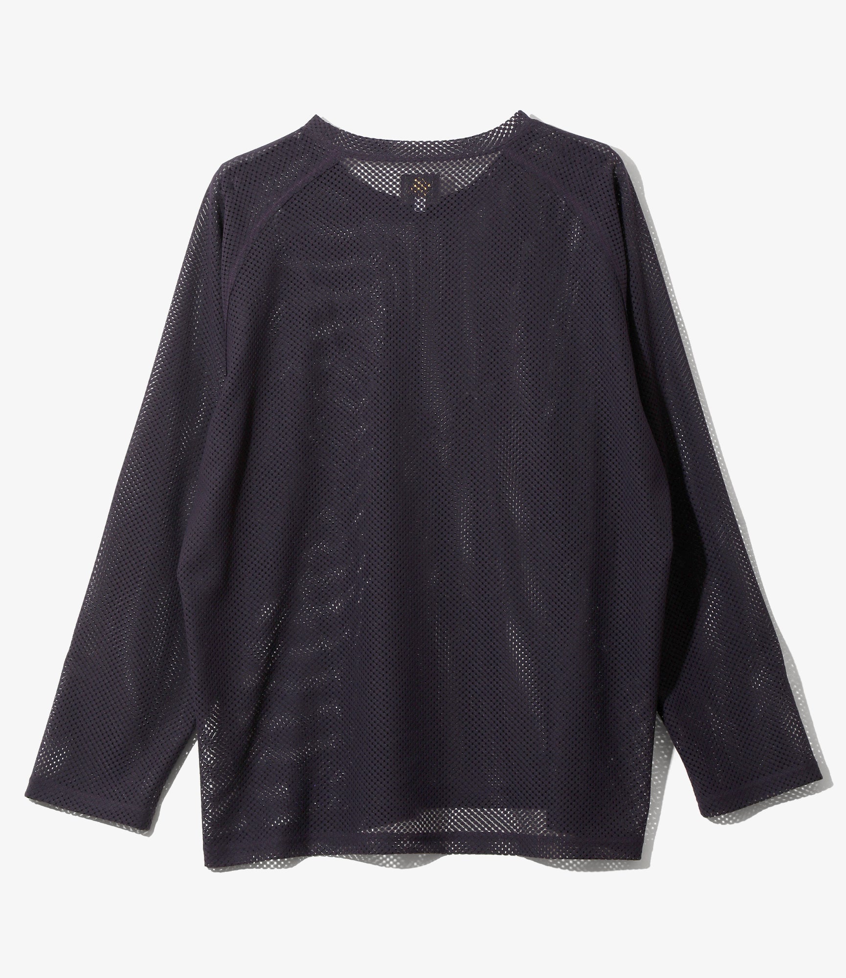 L/S U-Neck Tee - Eggplant - Geometric Raschel Lace