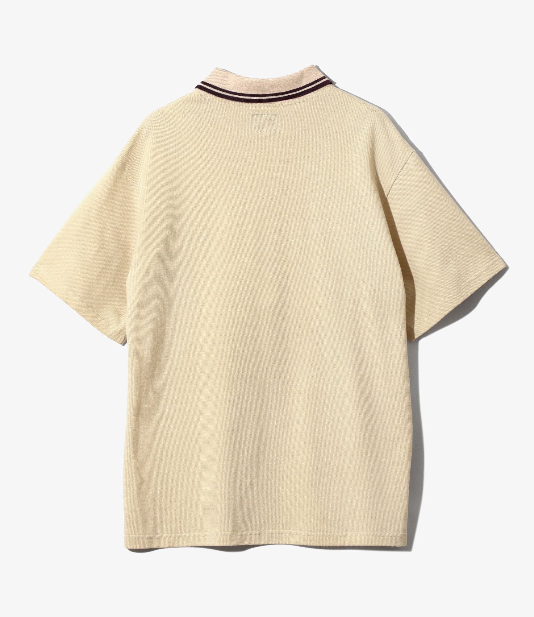 Regular Collar Polo Shirt - Beige - Cotton Pique