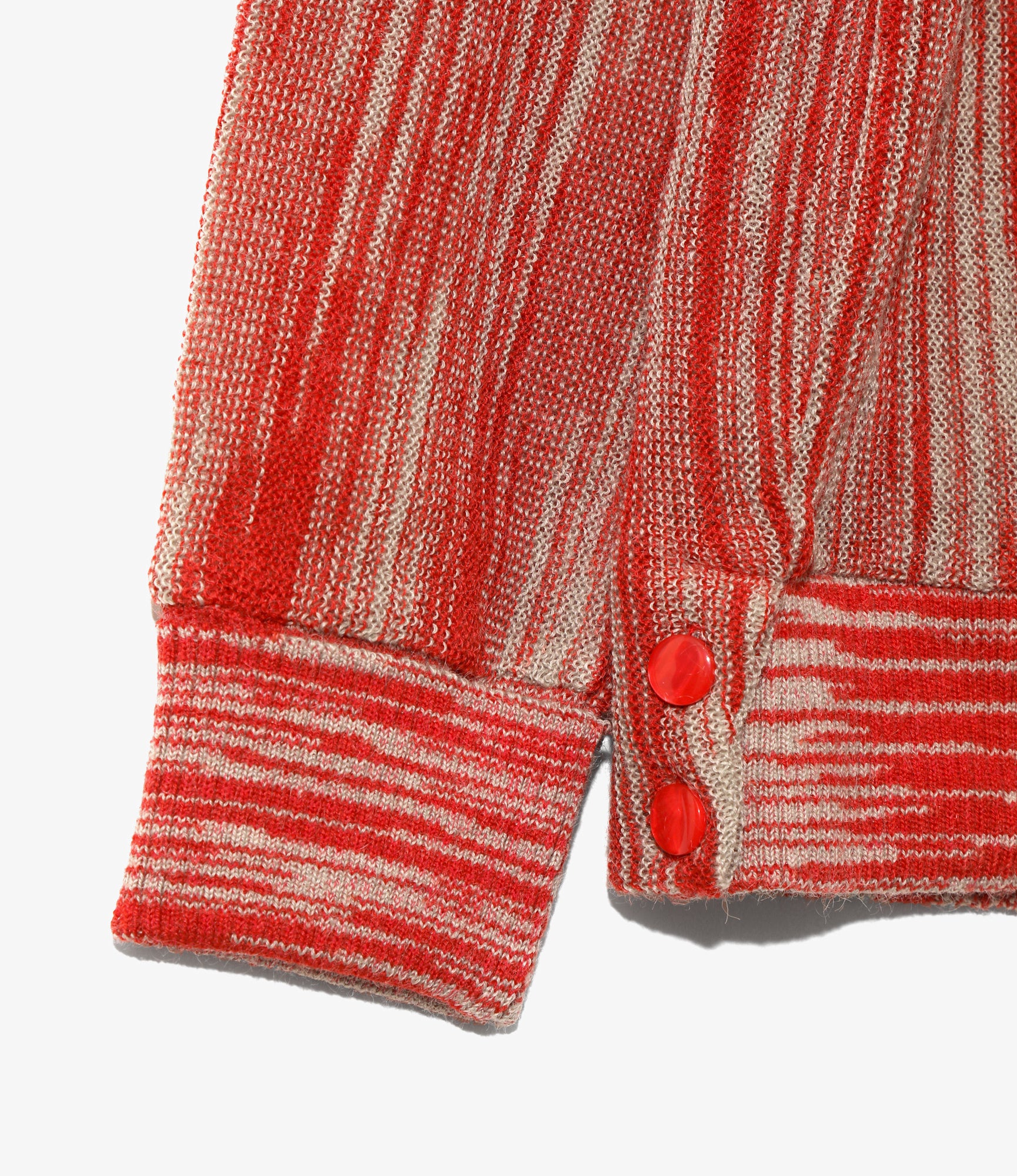 Knit Cardigan - Red - Crepe Weave