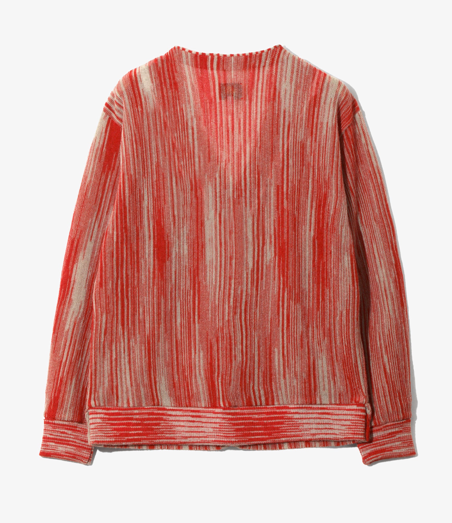 Knit Cardigan - Red - Crepe Weave