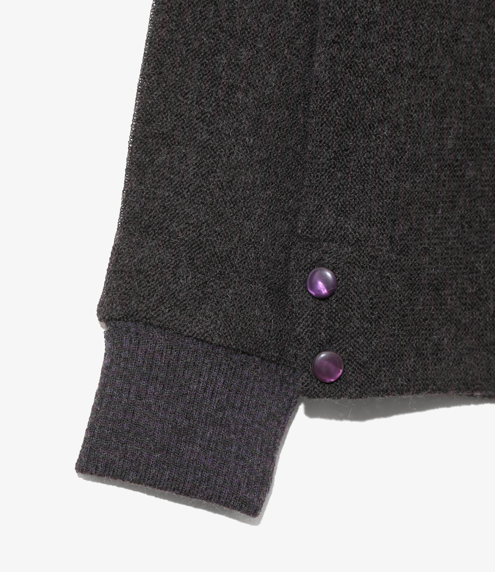 Knit Cardigan - Purple - Crepe Weave