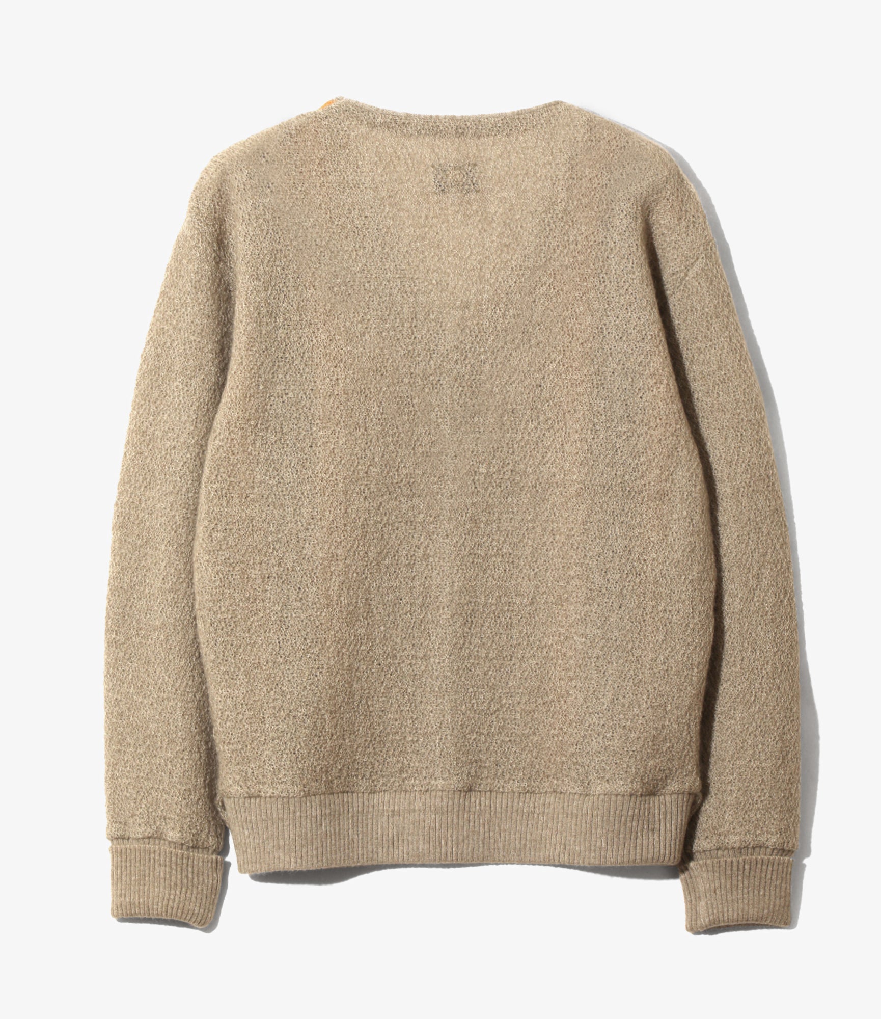 Knit Cardigan - Taupe - Crepe Weave Stripe