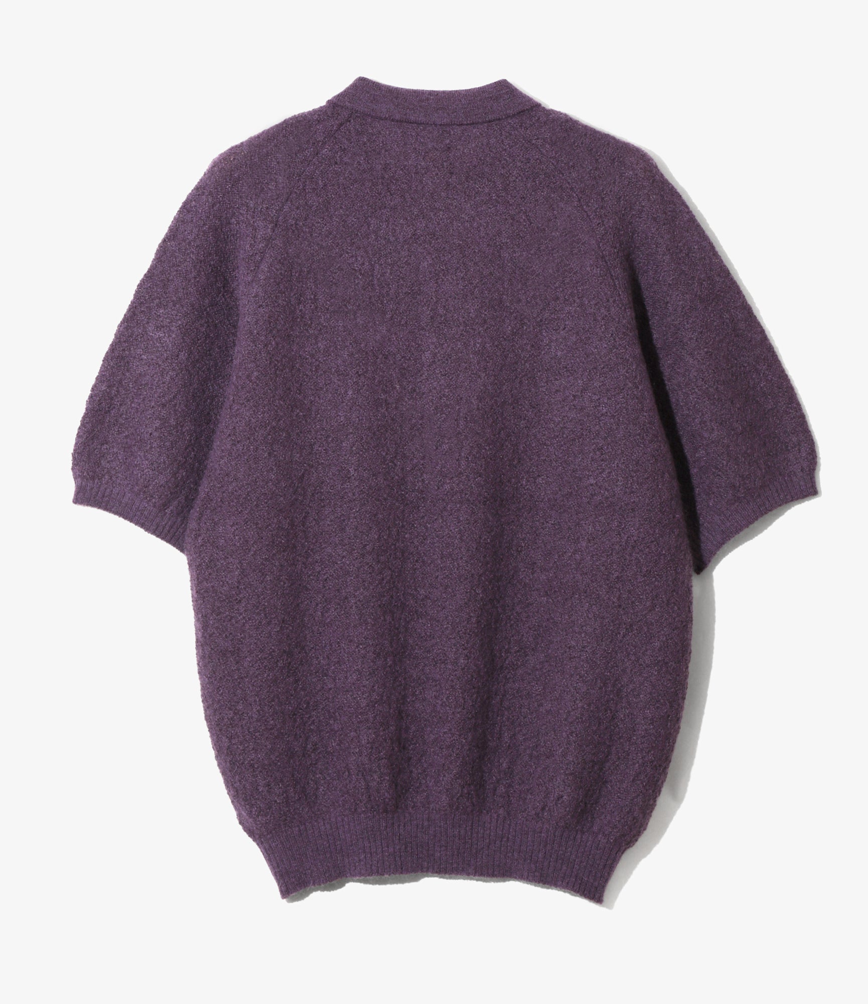 S/S Polo Sweater - Purple - Crepe Weave