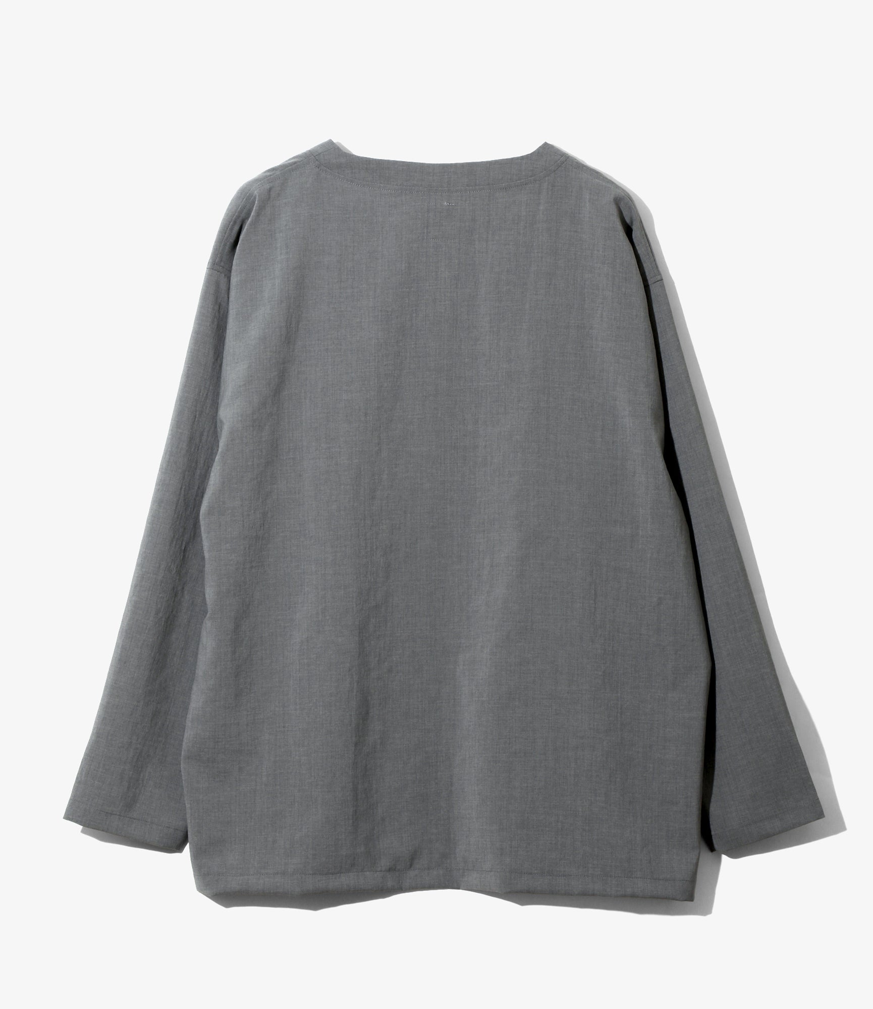 V-Neck Cardigan - Grey - Poly Oxford
