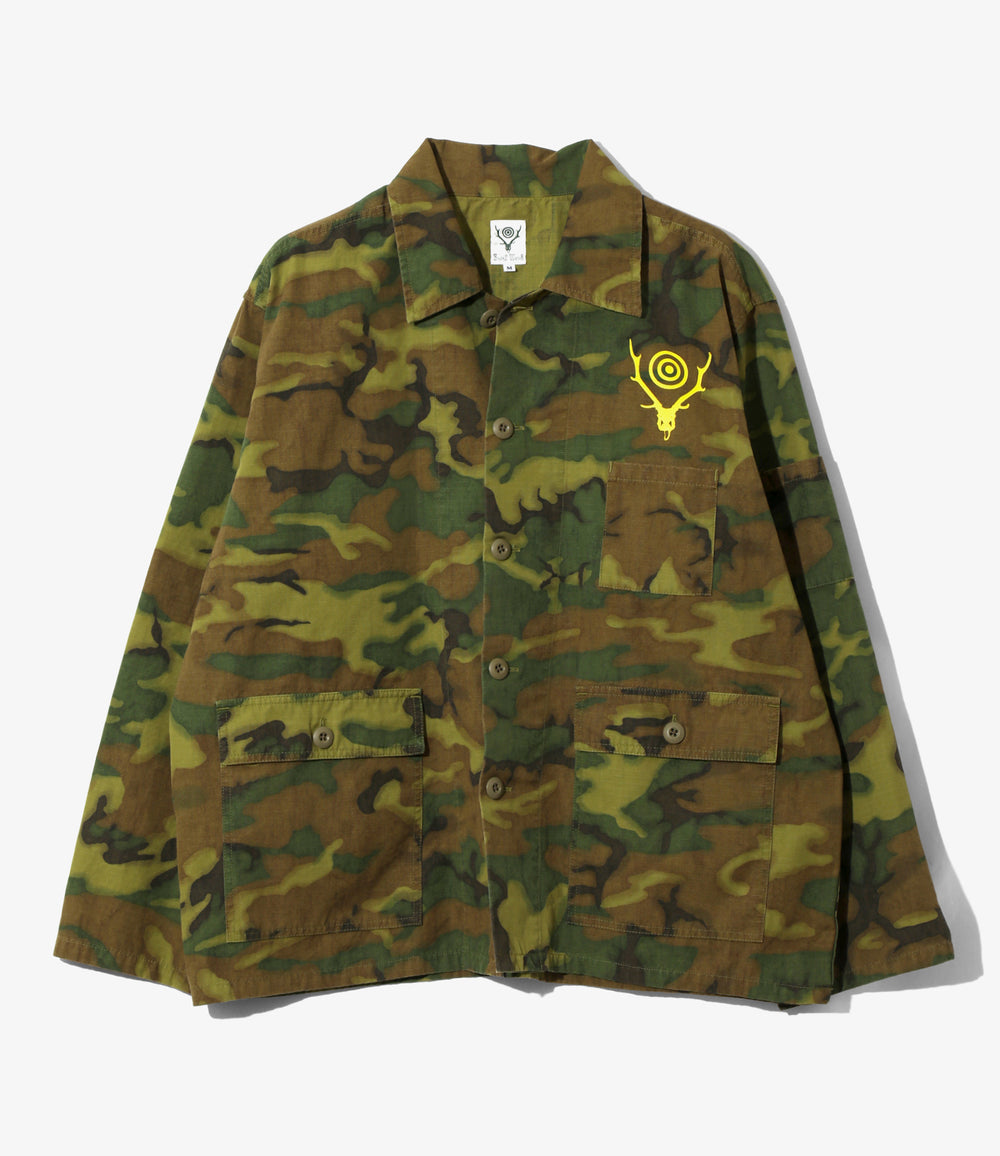 South2 West8 Tiger Camo Bush Shirt / カモ柄 SOUTH2 WEST8 2021 
