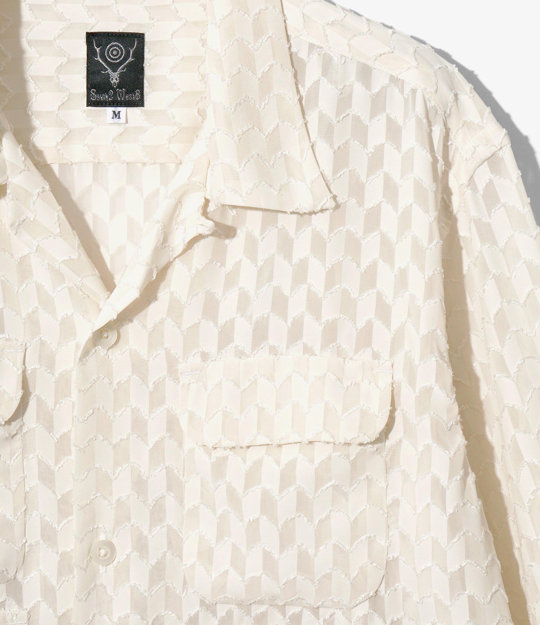 Women's 6 Pocket Shirt - Ivory - Poly Chiffon Cut Jq