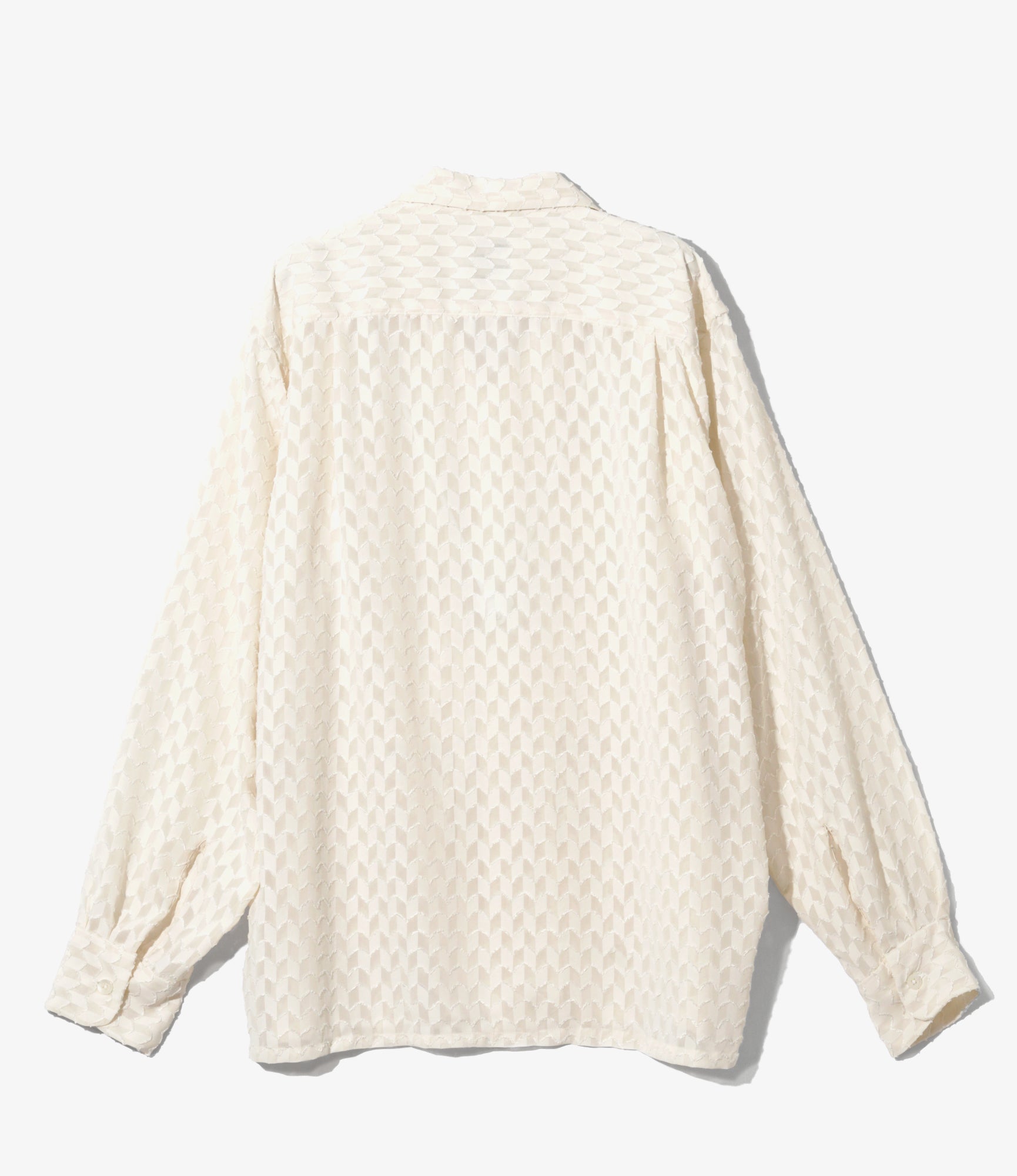6 Pocket Shirt - Ivory - Poly Chiffon Cut Jq.