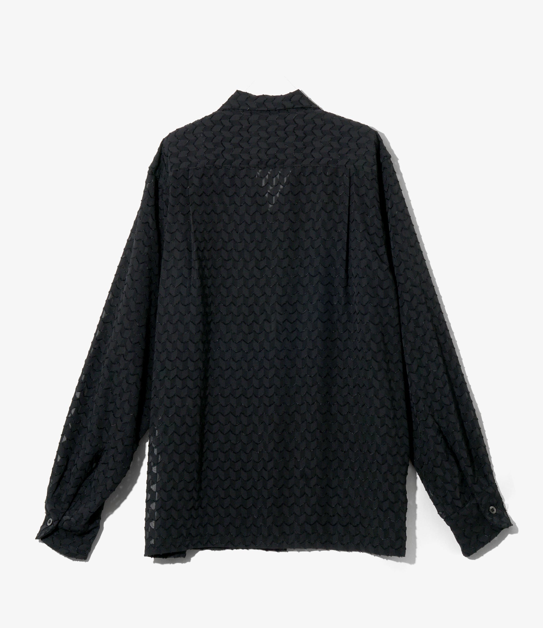 6 Pocket Shirt - Black - Poly Chiffon Cut Jq.